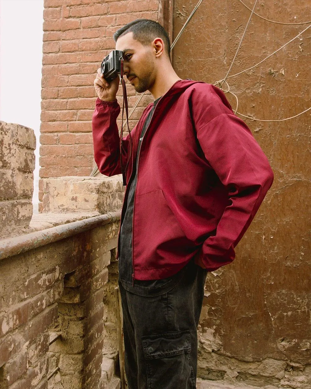 Maroon Red Windbreaker