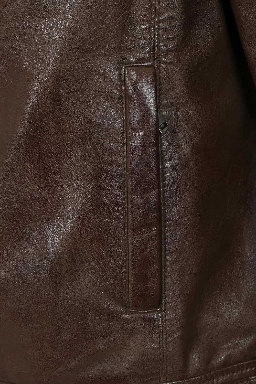 Men's Brown Genuine Classic Stylish Leather Jacket  - 'PETER'