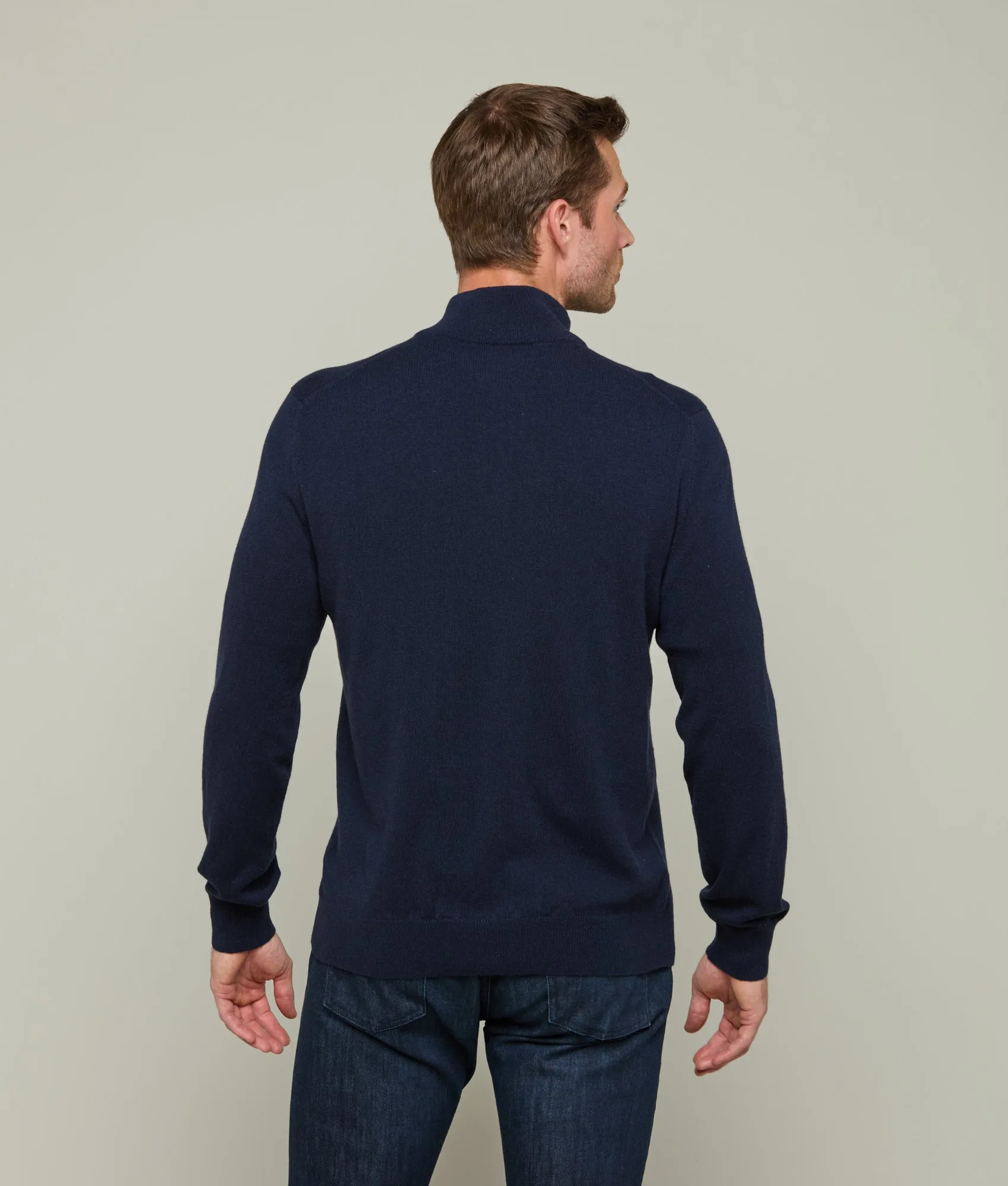 Men's Cashmere Quarter Zip :: Navy