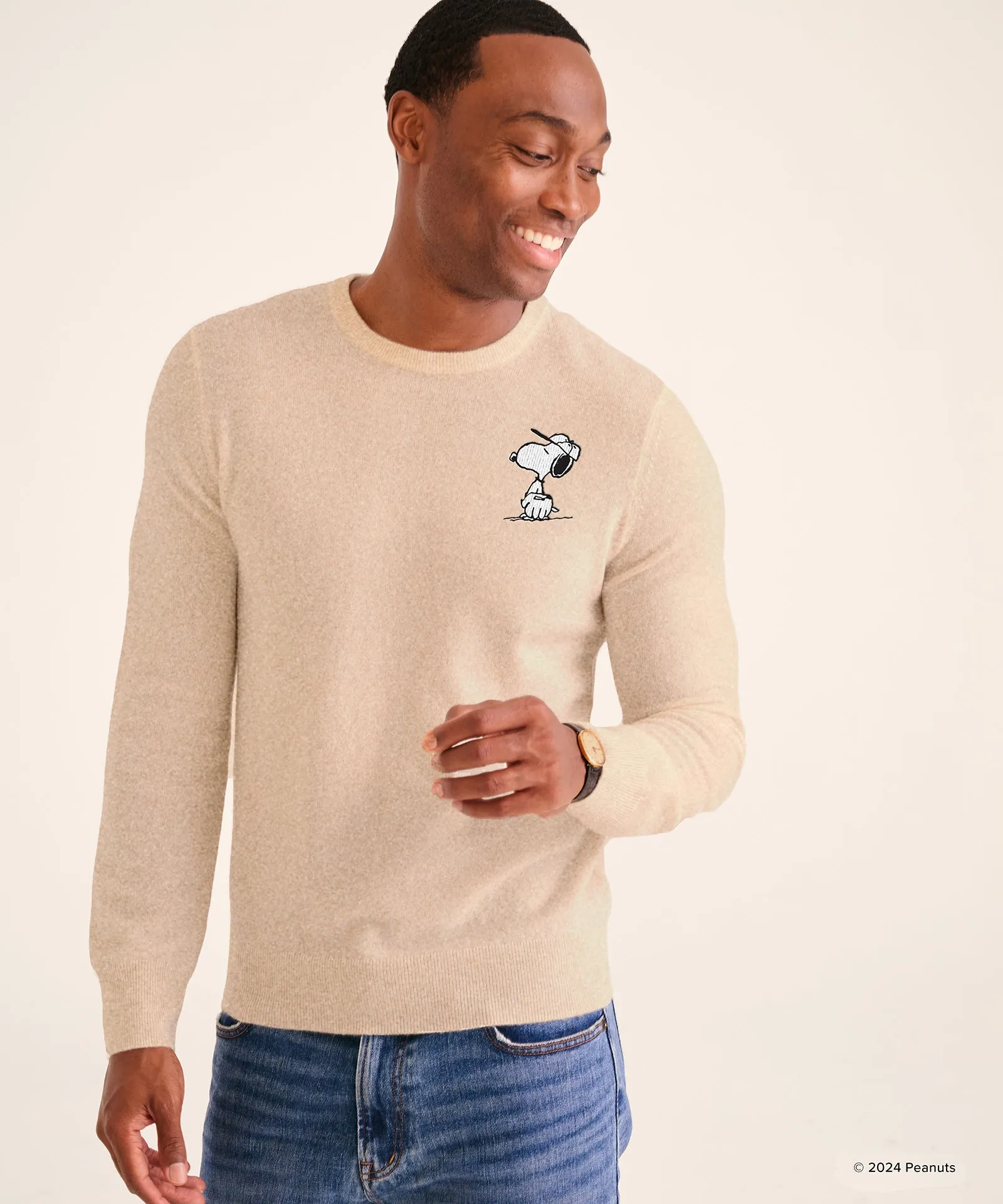 Men's Snoopy Baseball Cashmere Sweater