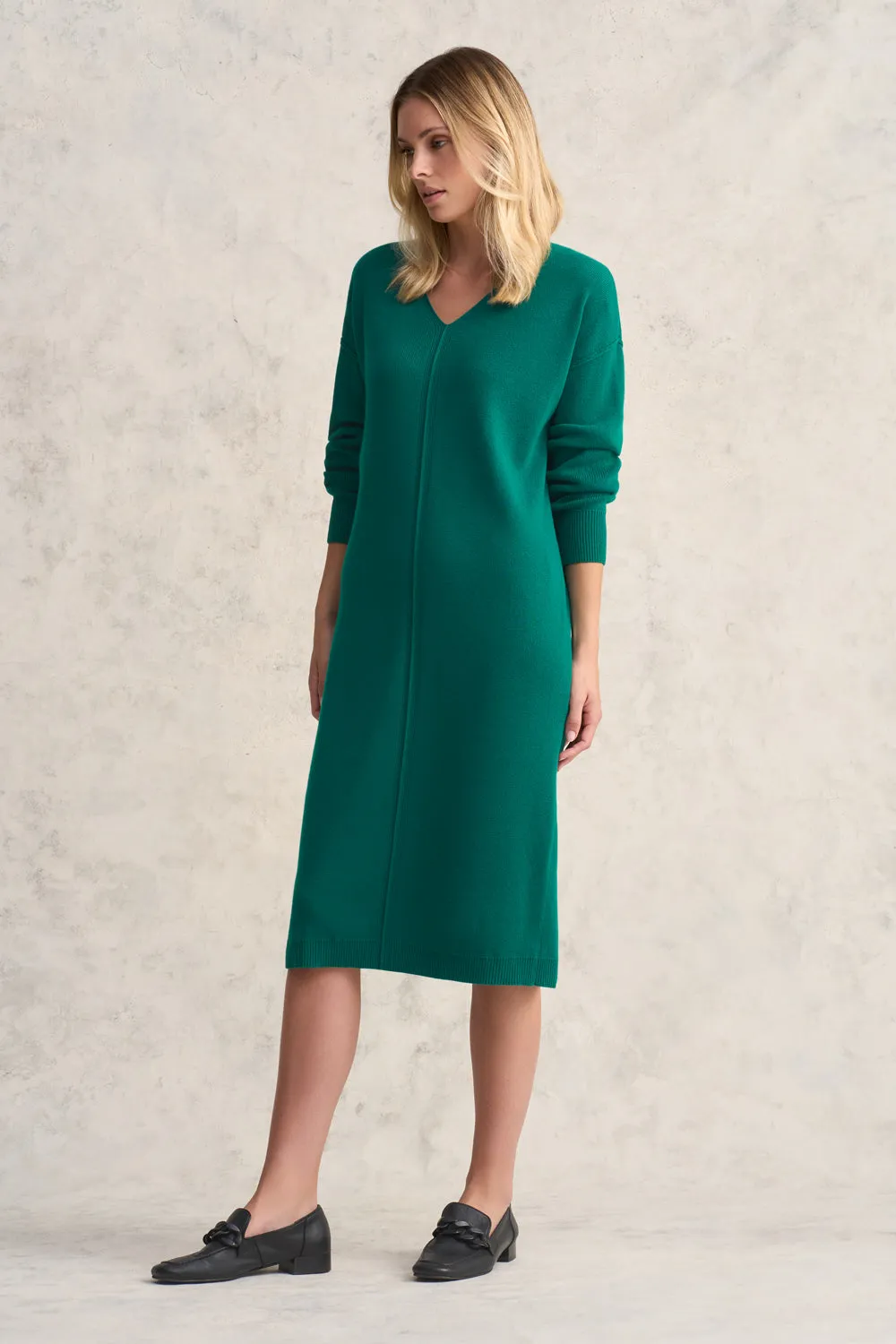 Merino V Neck Knit Dress