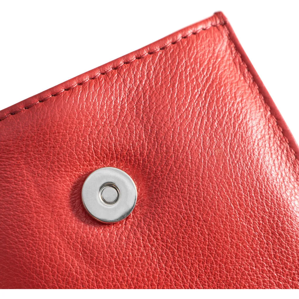 Mobile bag in soft leather and simple design / 16042 - Red