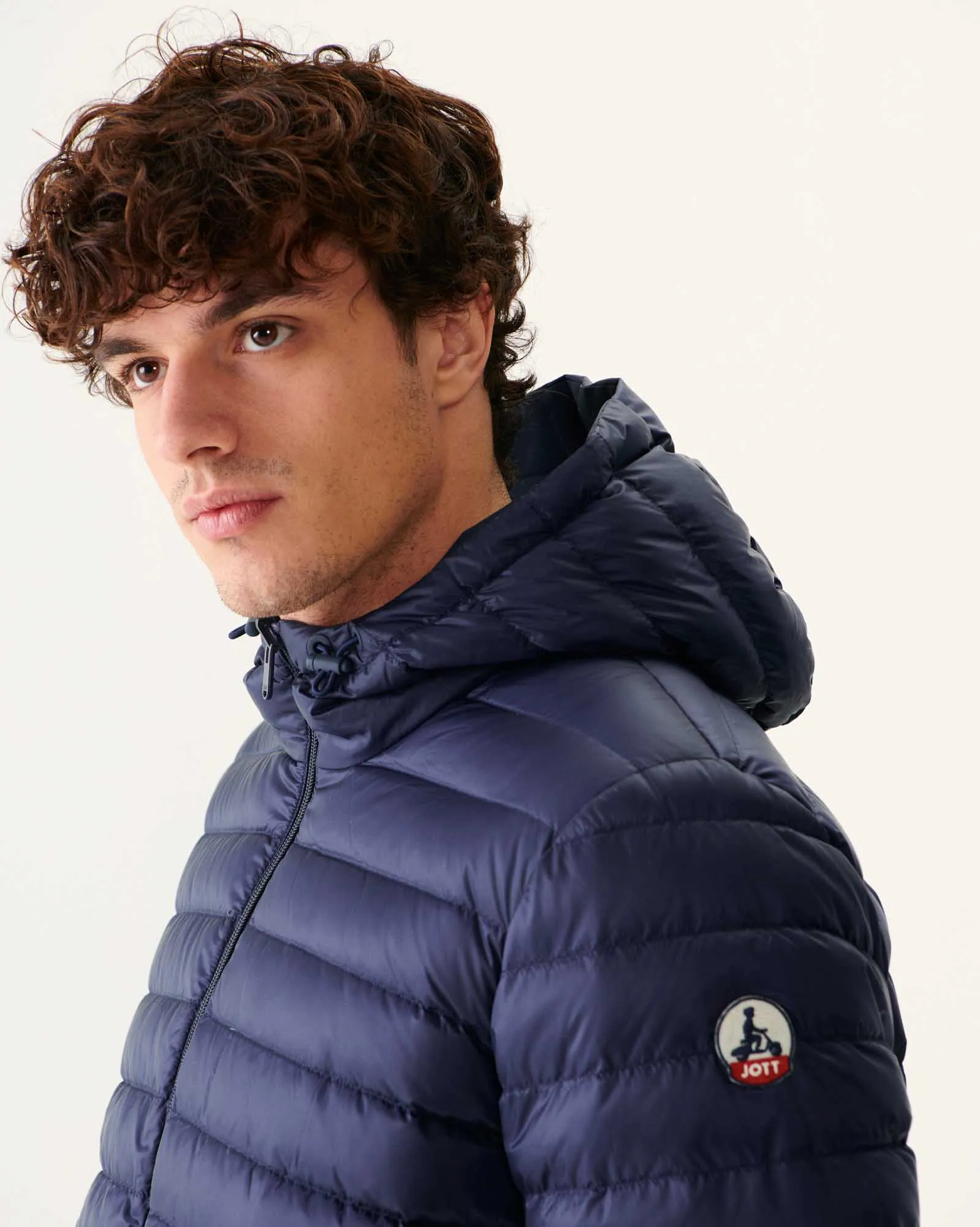 Navy Amsterdam long reversible hooded puffer jacket