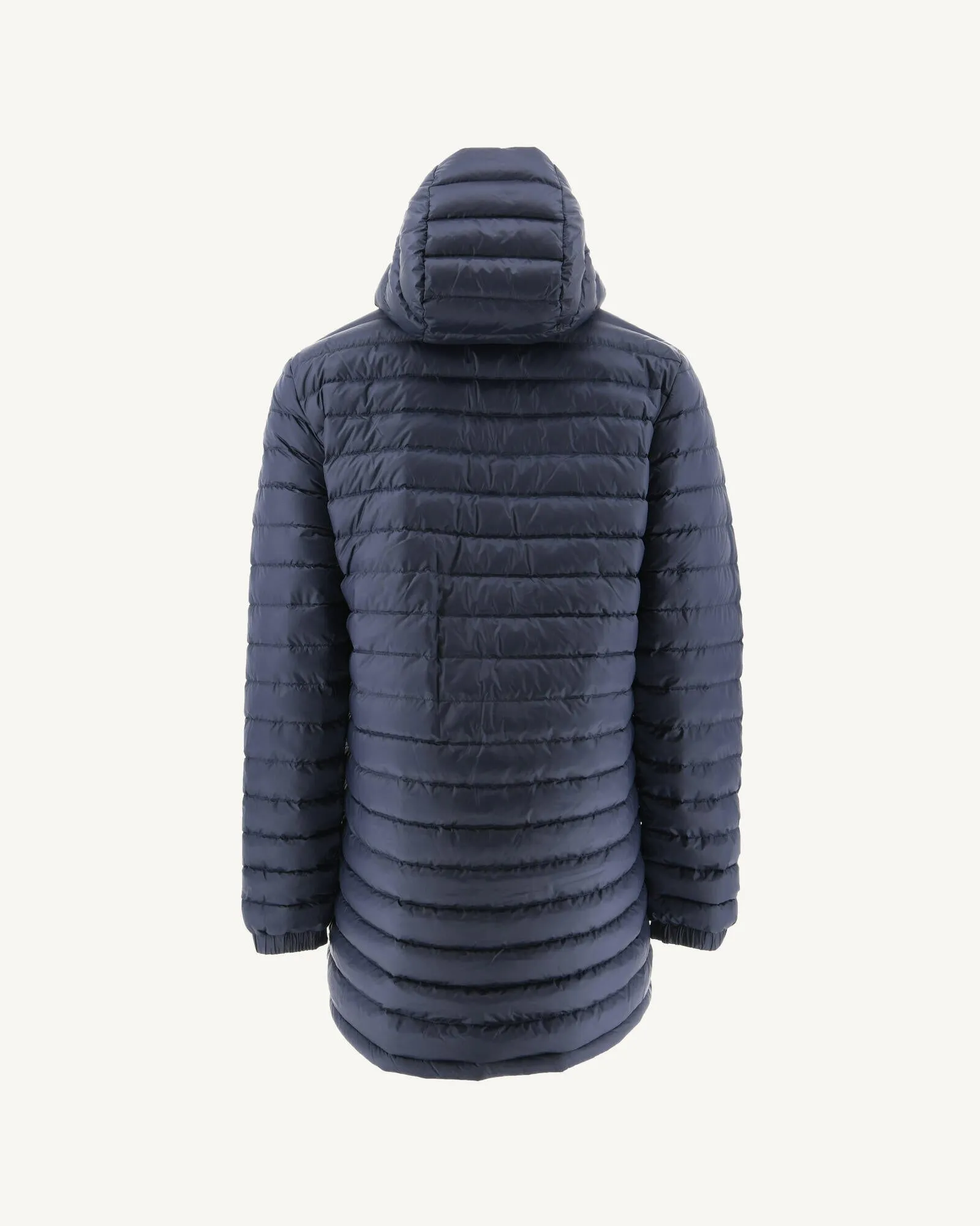 Navy Amsterdam long reversible hooded puffer jacket