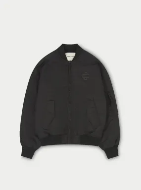 NYLON 4 EMBLEM BOMBER JACKET - BLACK