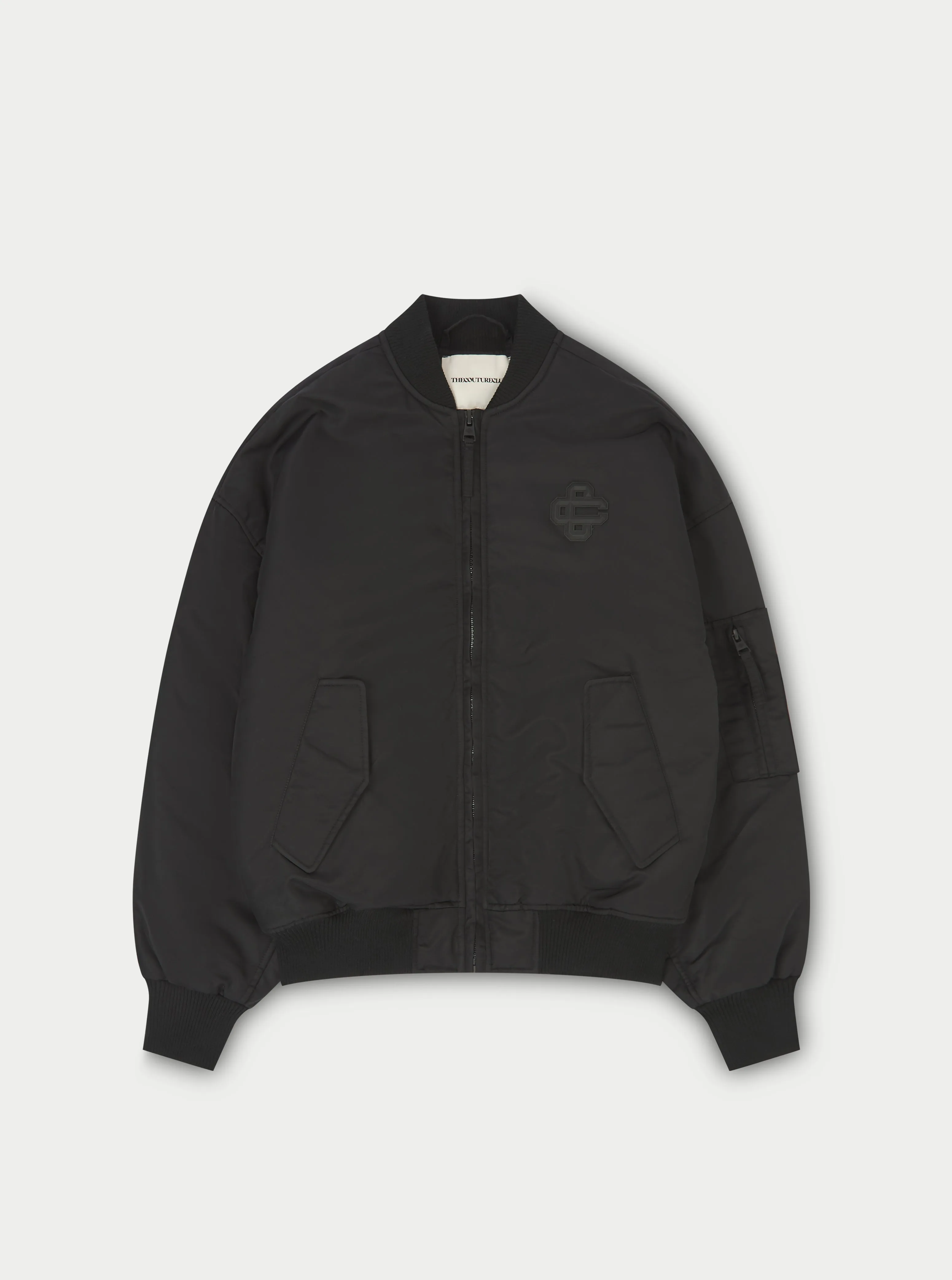 NYLON 4 EMBLEM BOMBER JACKET - BLACK