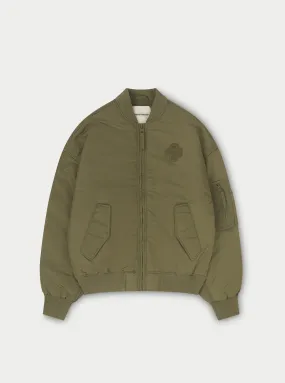 NYLON 4 EMBLEM BOMBER JACKET - KHAKI