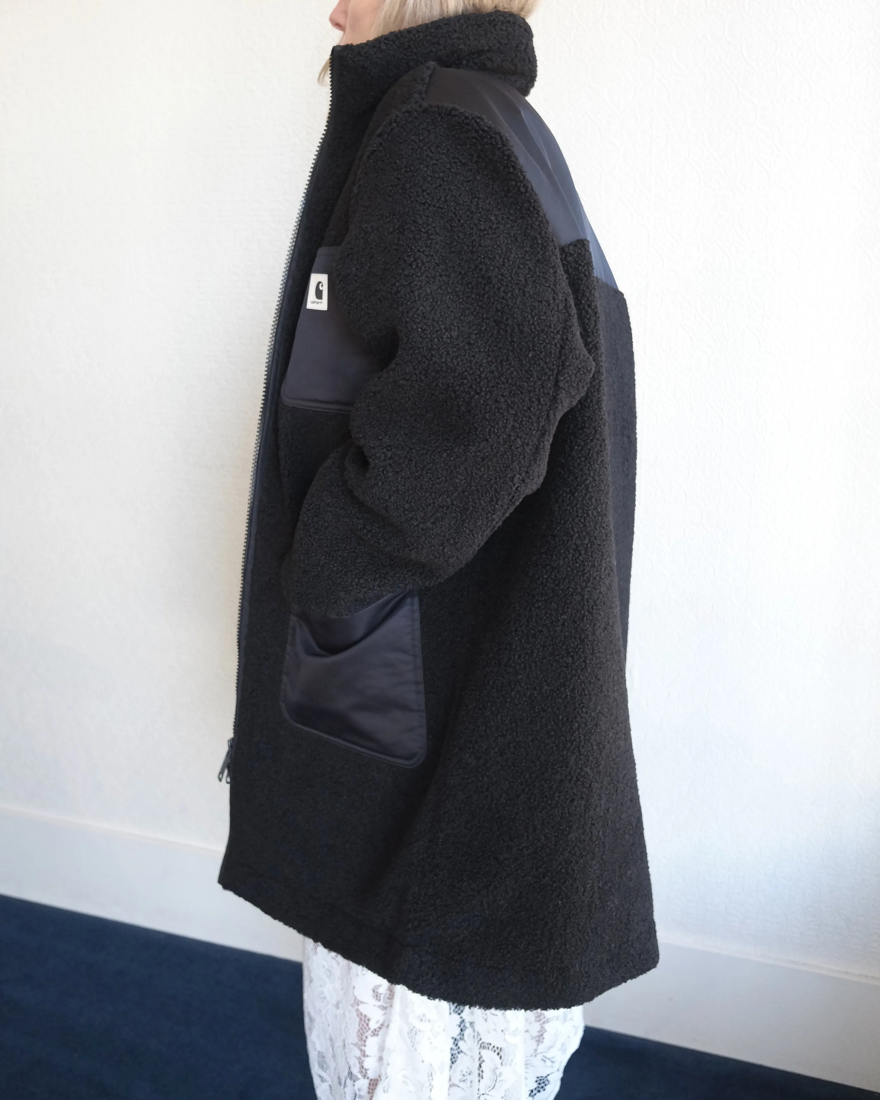 Orla Coat, Black Fleece