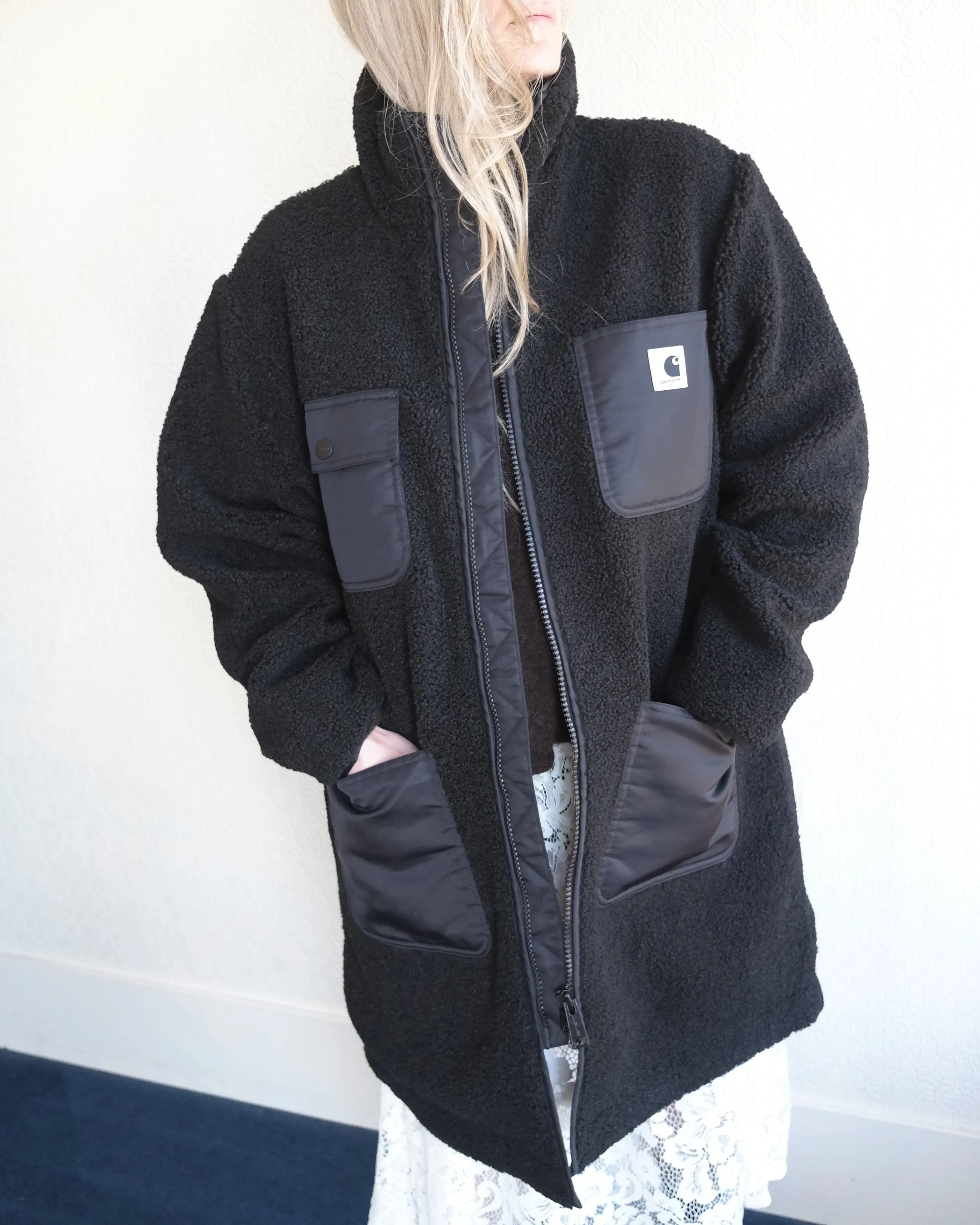 Orla Coat, Black Fleece