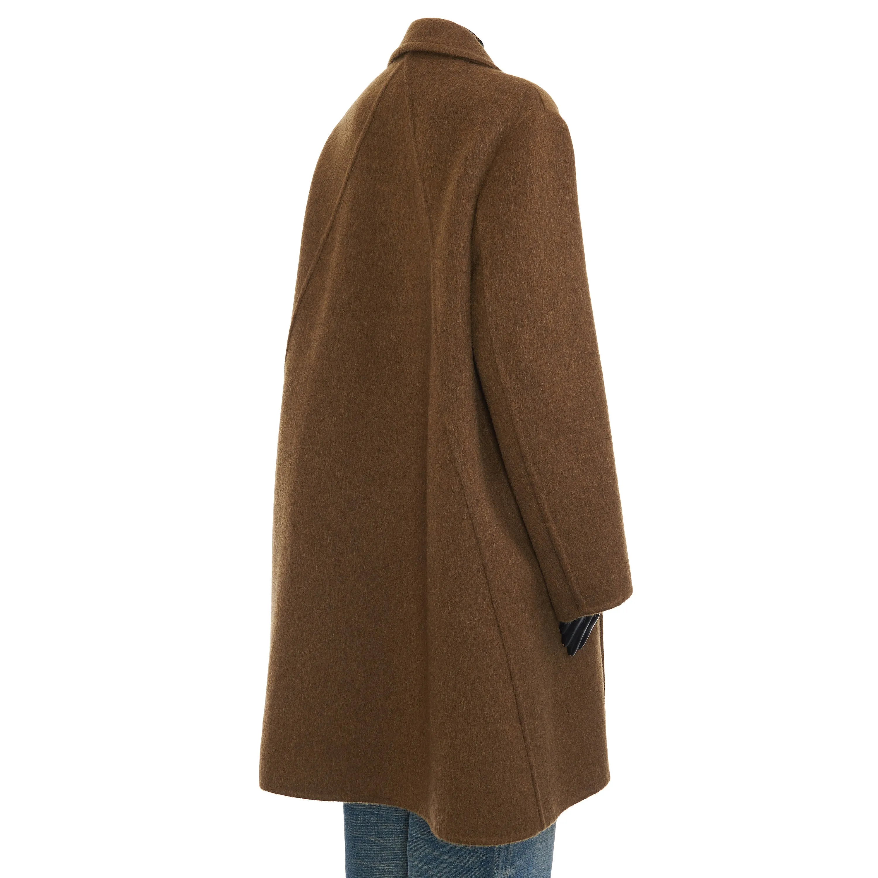 Oversized Coat In Double Face Camel Brown Wool & Mohair