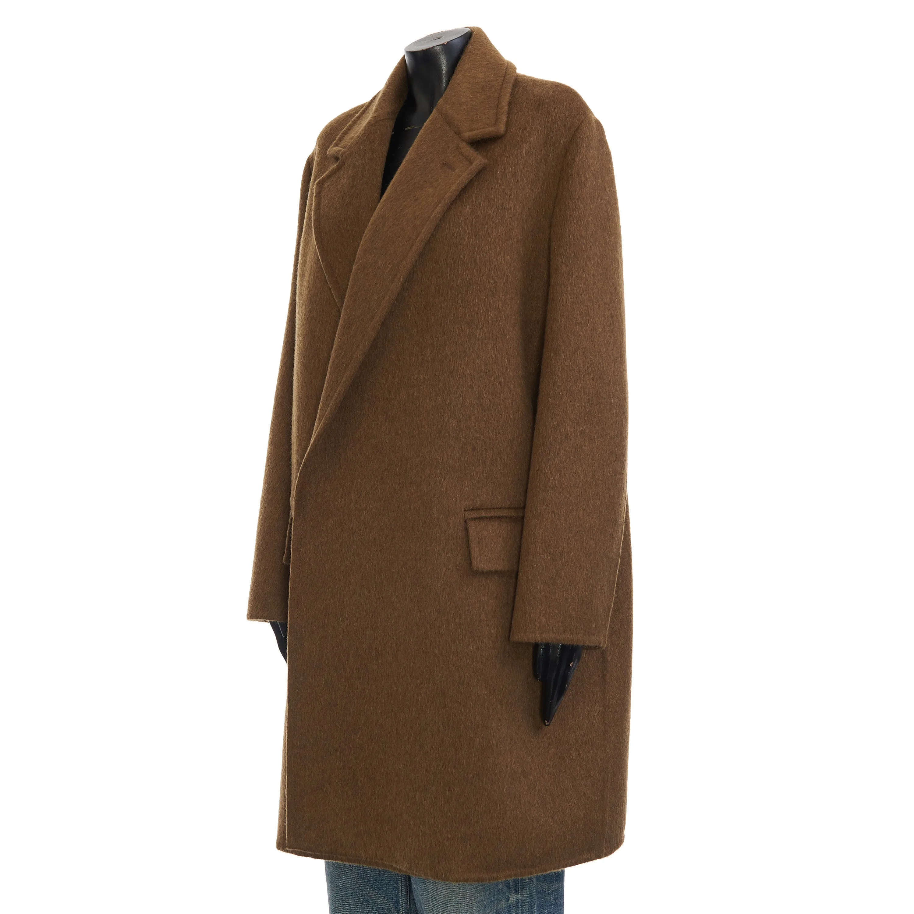 Oversized Coat In Double Face Camel Brown Wool & Mohair