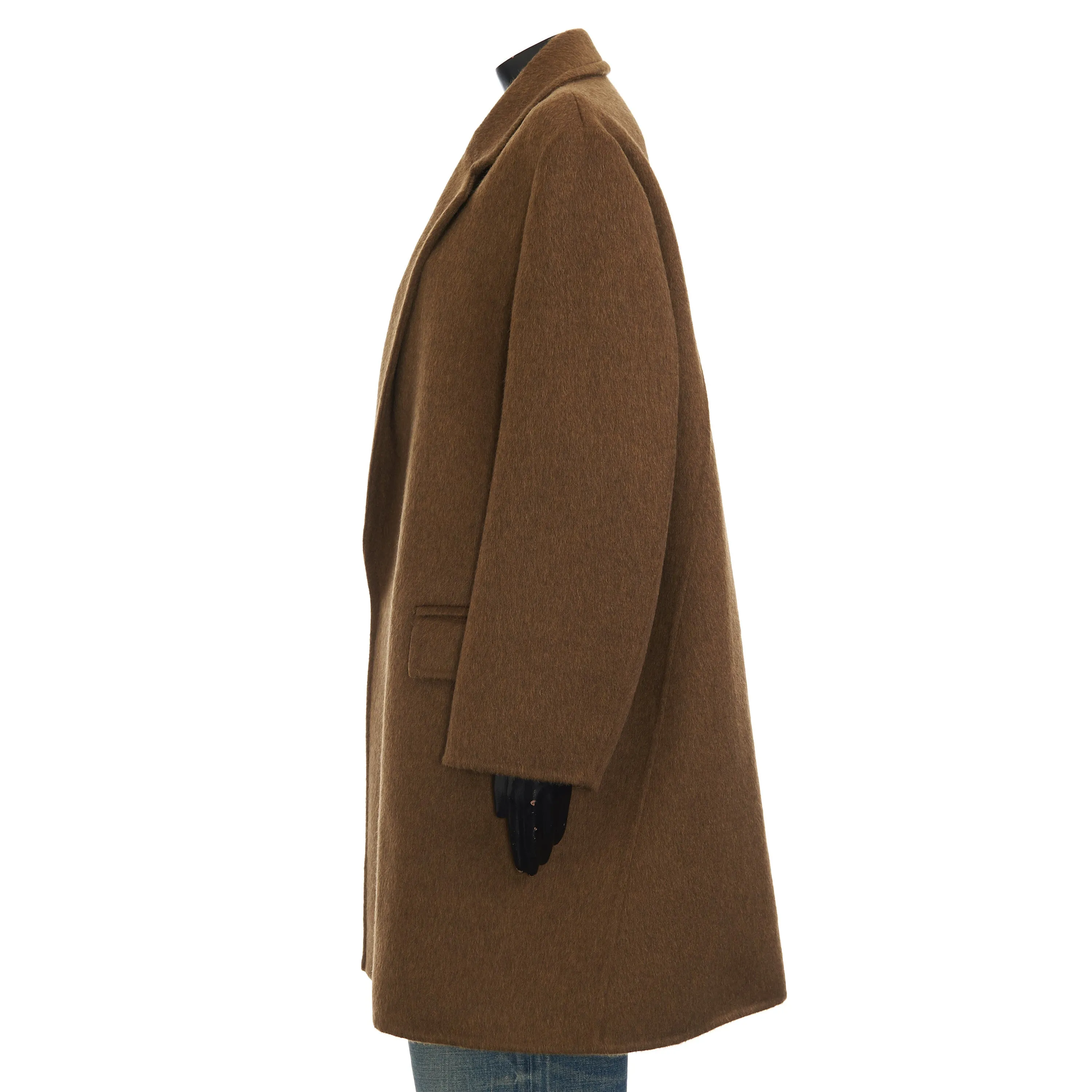 Oversized Coat In Double Face Camel Brown Wool & Mohair