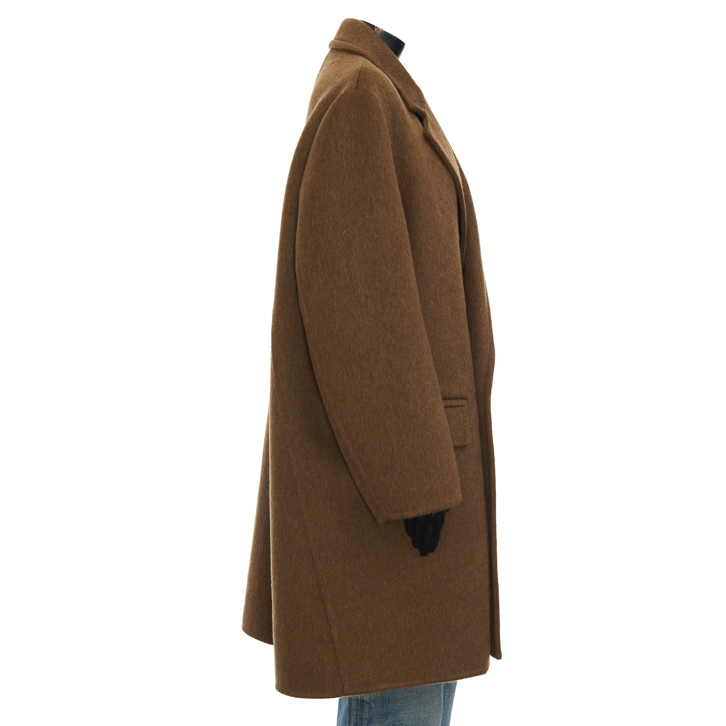 Oversized Coat In Double Face Camel Brown Wool & Mohair