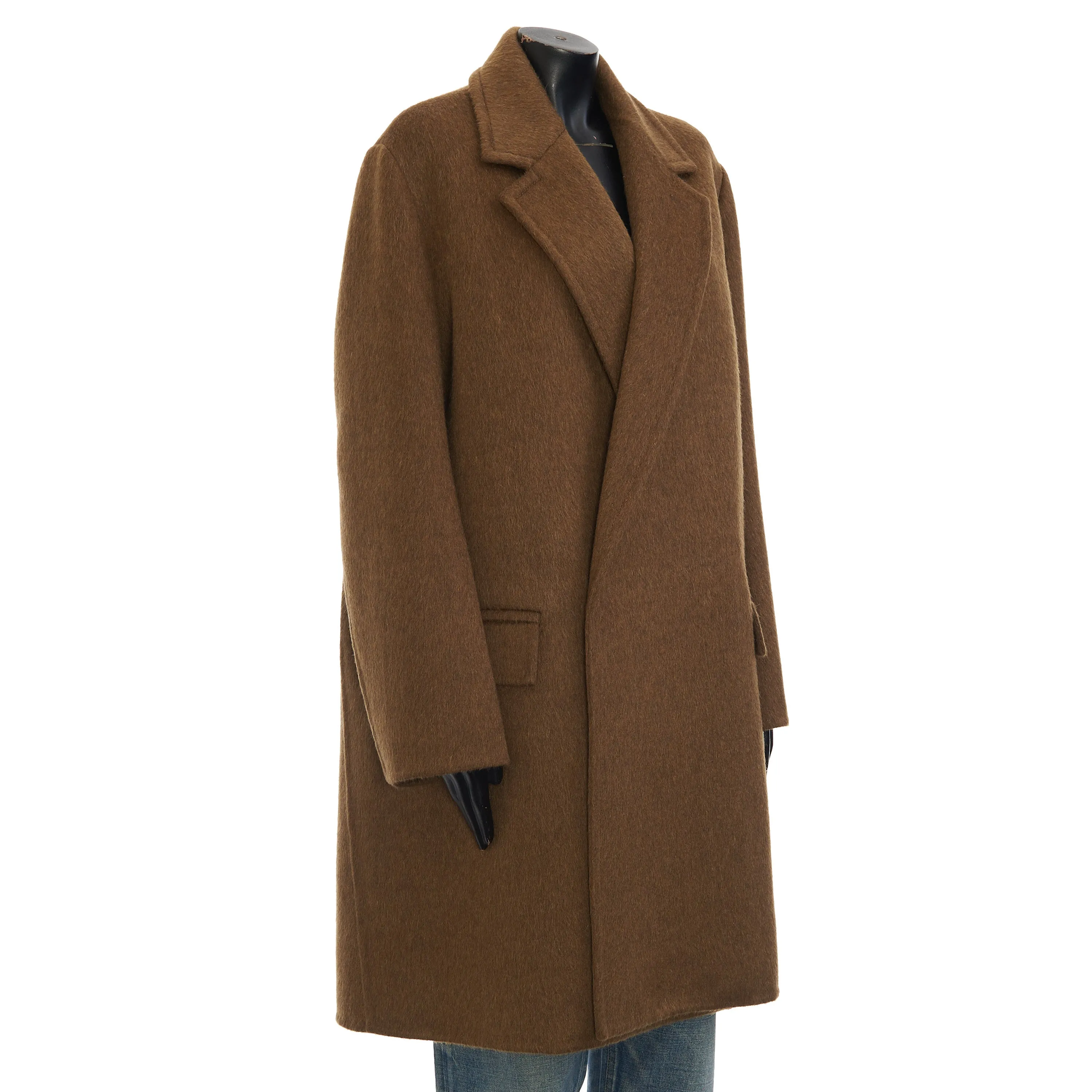 Oversized Coat In Double Face Camel Brown Wool & Mohair