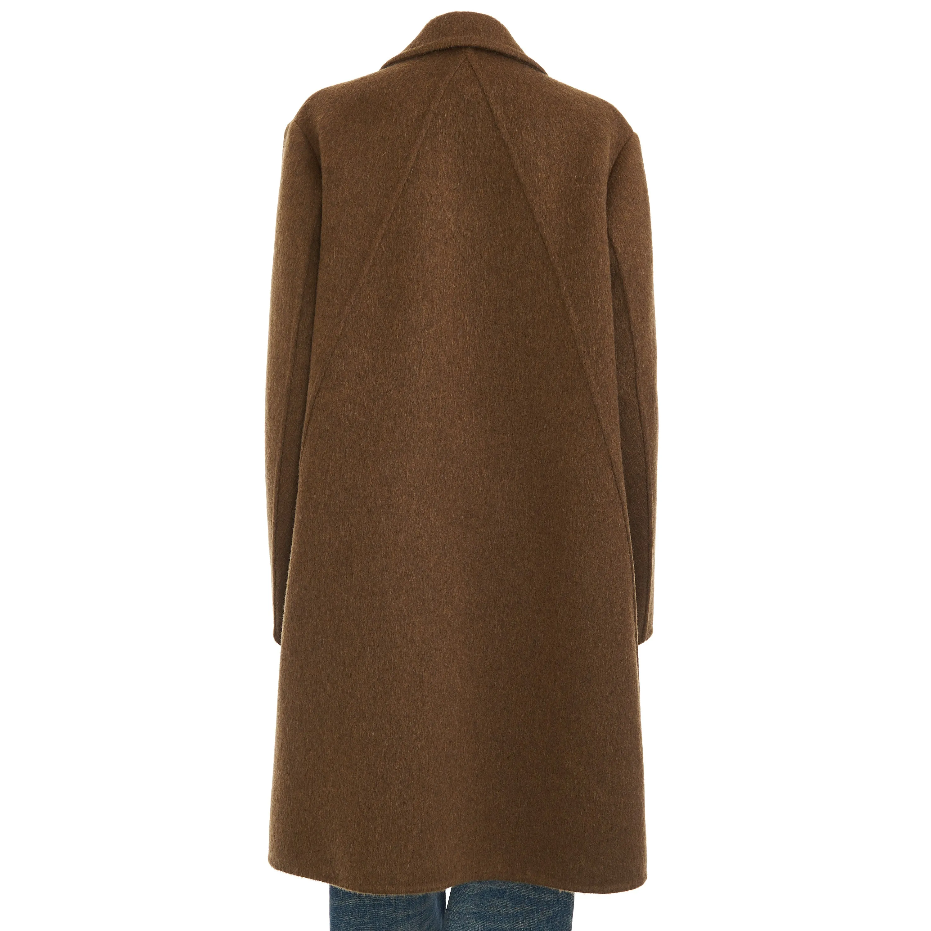 Oversized Coat In Double Face Camel Brown Wool & Mohair