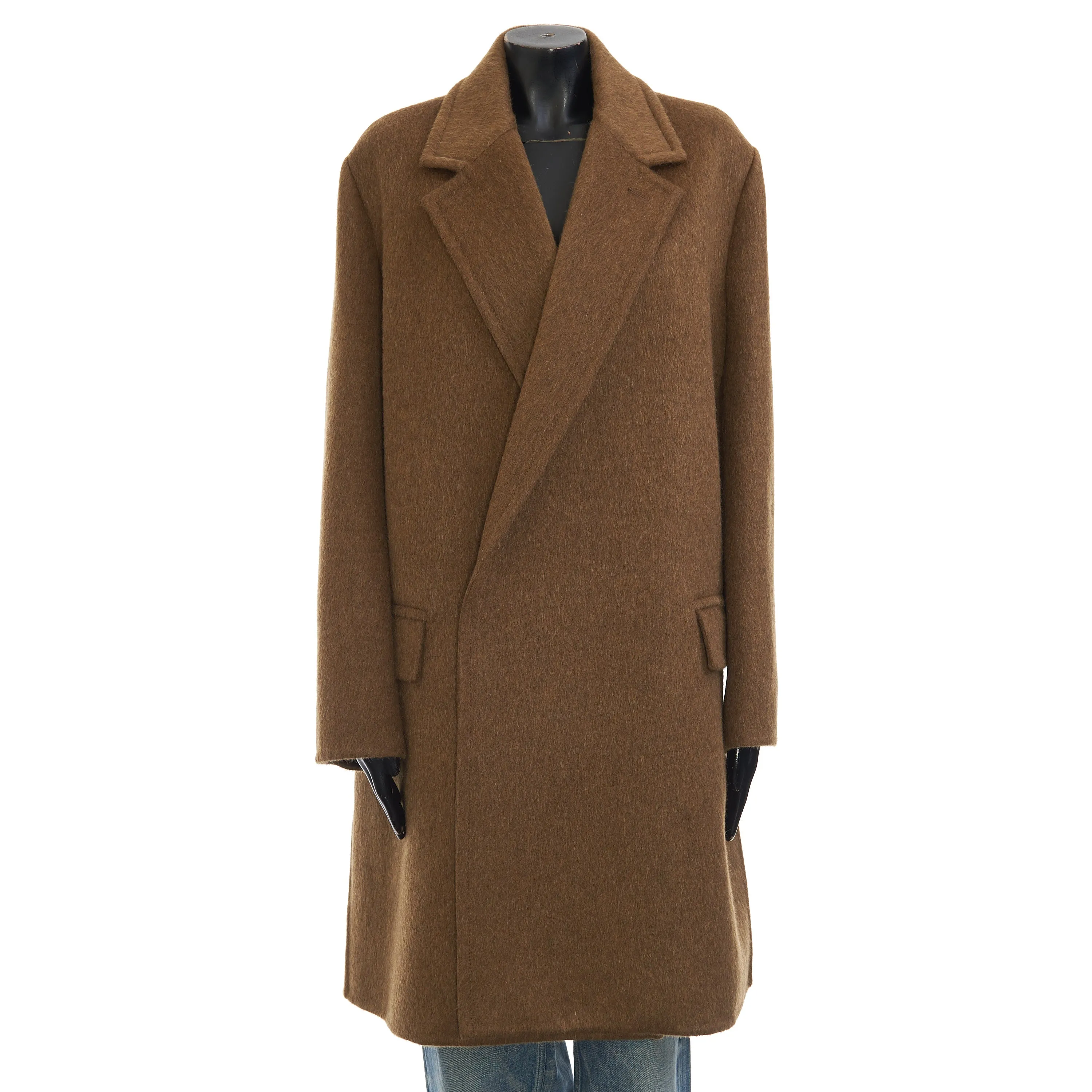 Oversized Coat In Double Face Camel Brown Wool & Mohair