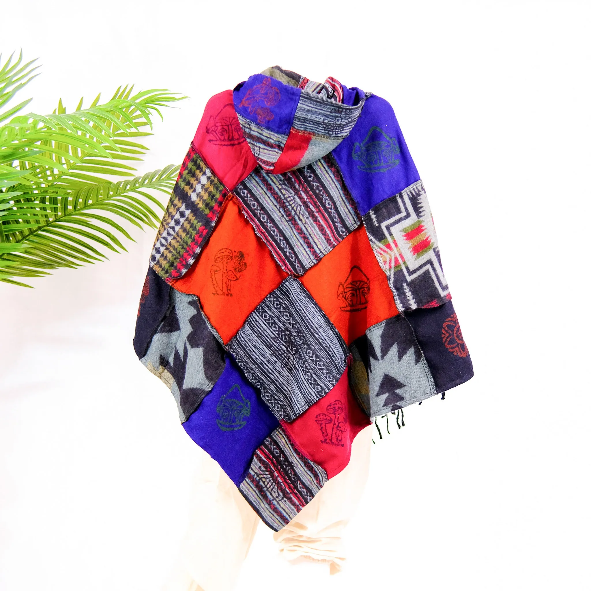 Patchwork Hooded Fall/Winter Ponchos