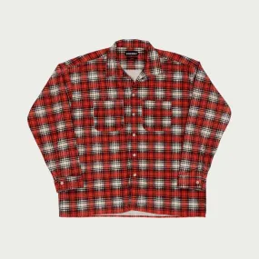 Printed Plaid Shirt (Red)