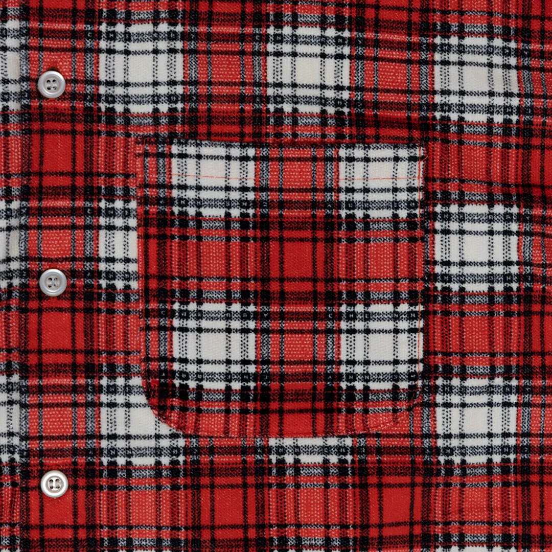 Printed Plaid Shirt (Red)