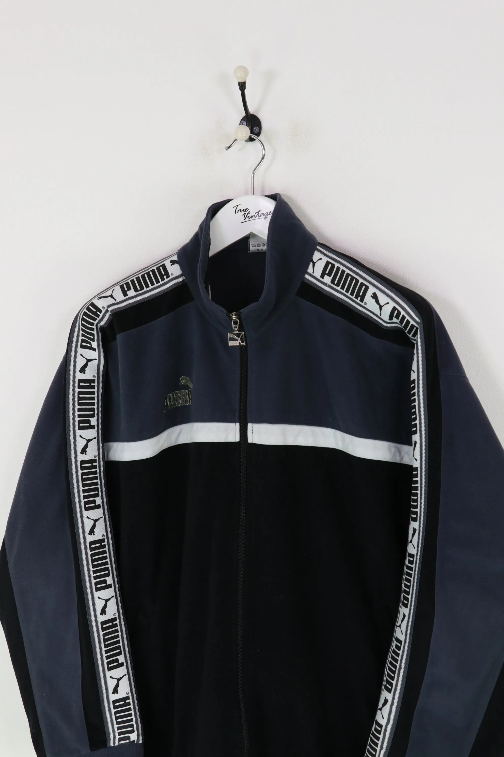 Puma Velour Track Jacket Black/Grey Large