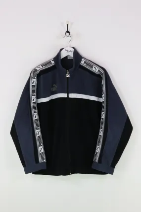 Puma Velour Track Jacket Black/Grey Large