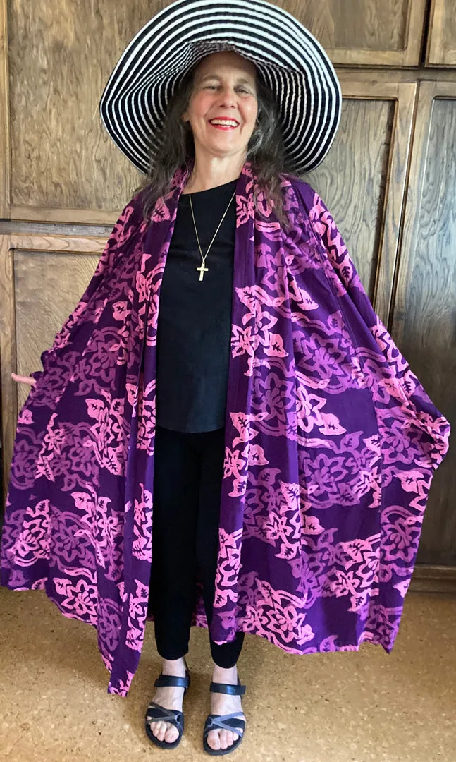 Purple Skies Avalon Duster Coat Resort Wear Boho Sml-6X