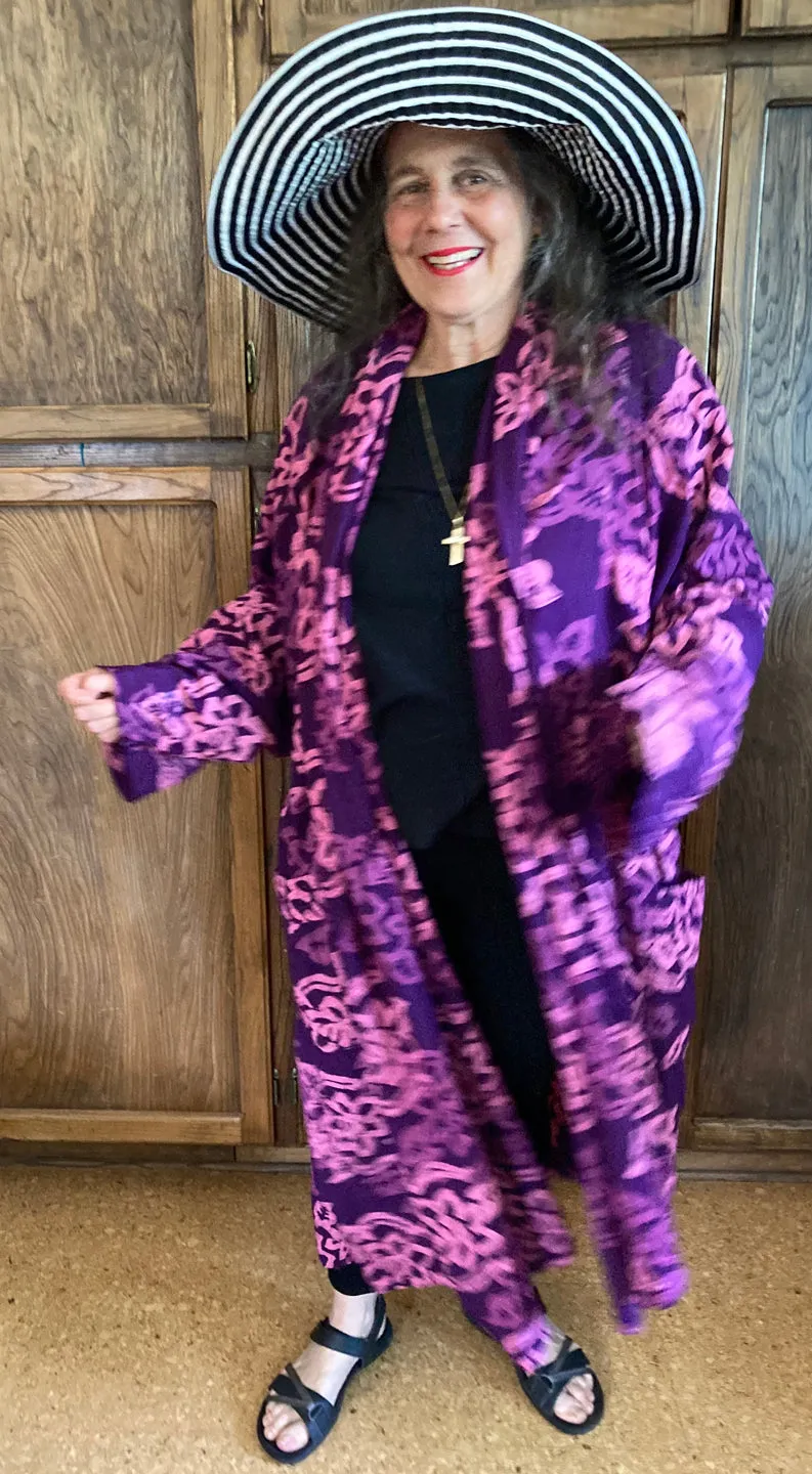 Purple Skies Avalon Duster Coat Resort Wear Boho Sml-6X