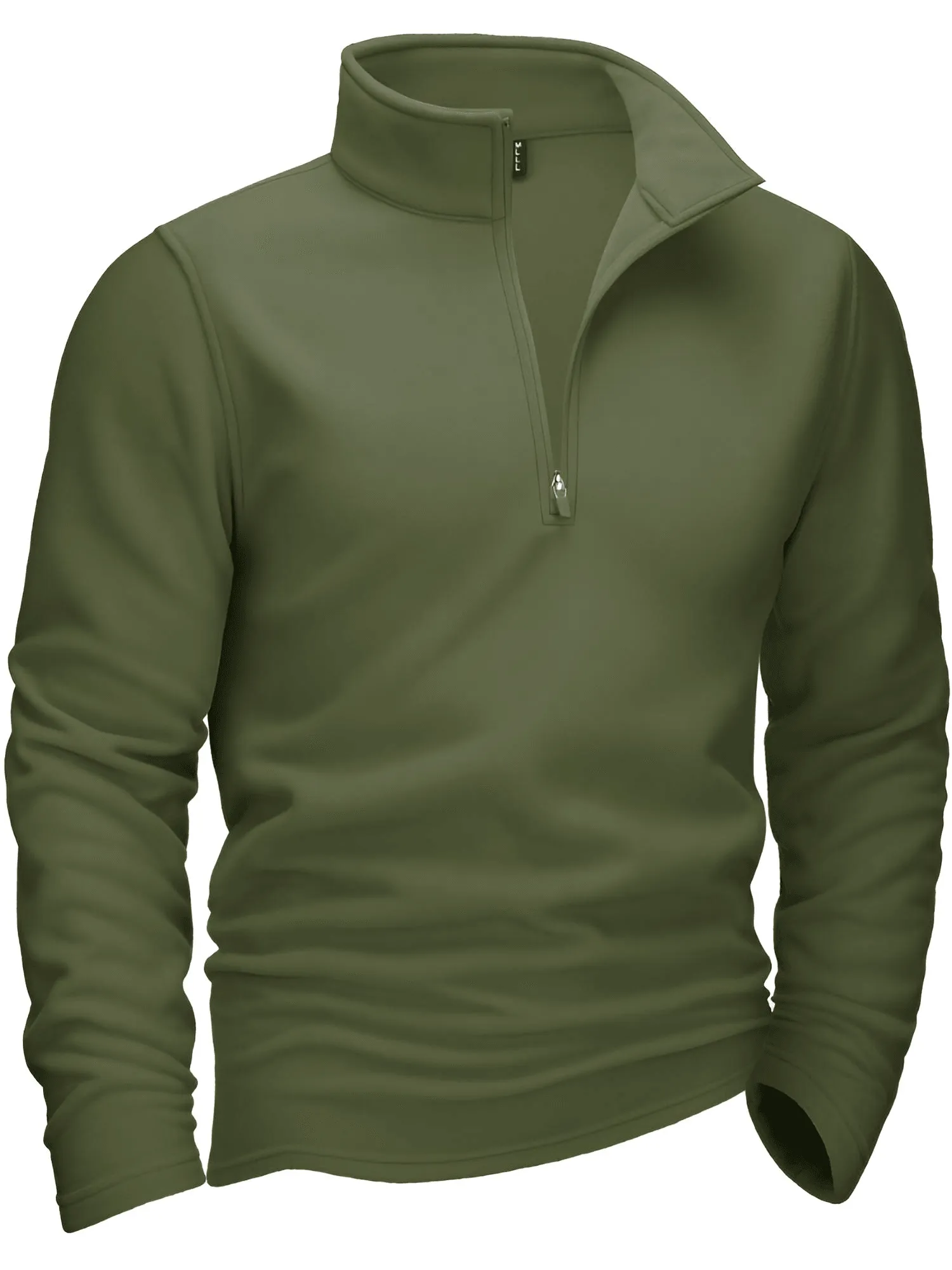 Quarter-Zip Pullover Tops Mens Fleece Sweatshirts