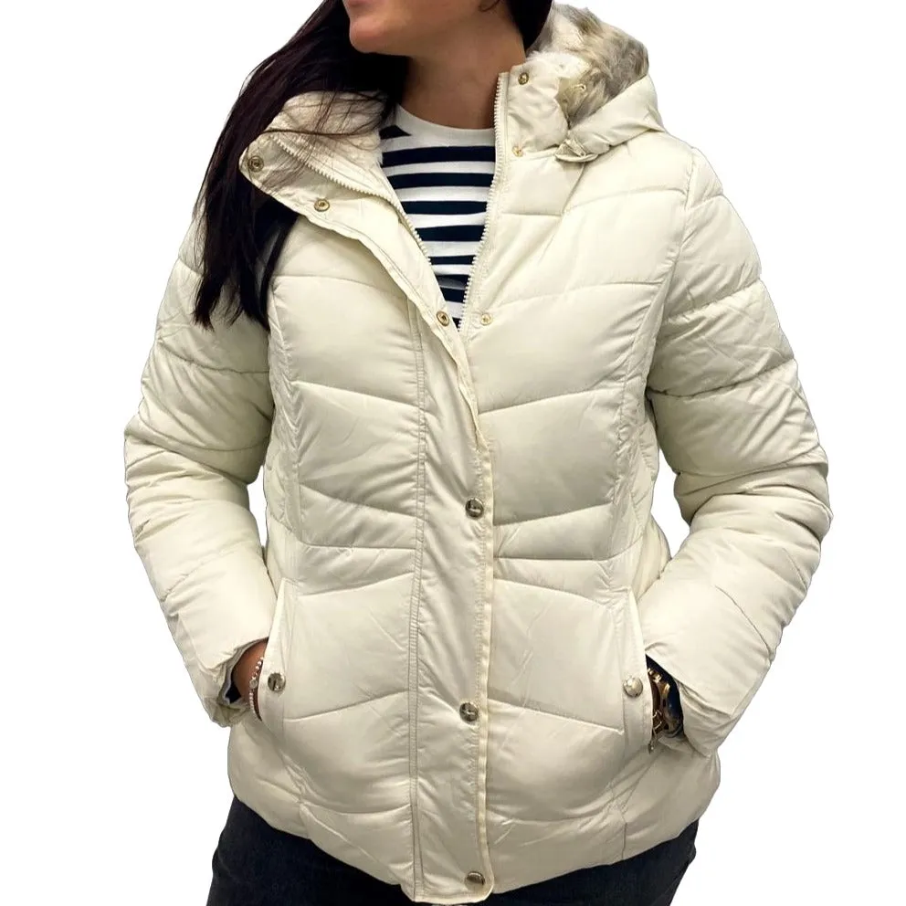 Queue cream puffer hood jacket