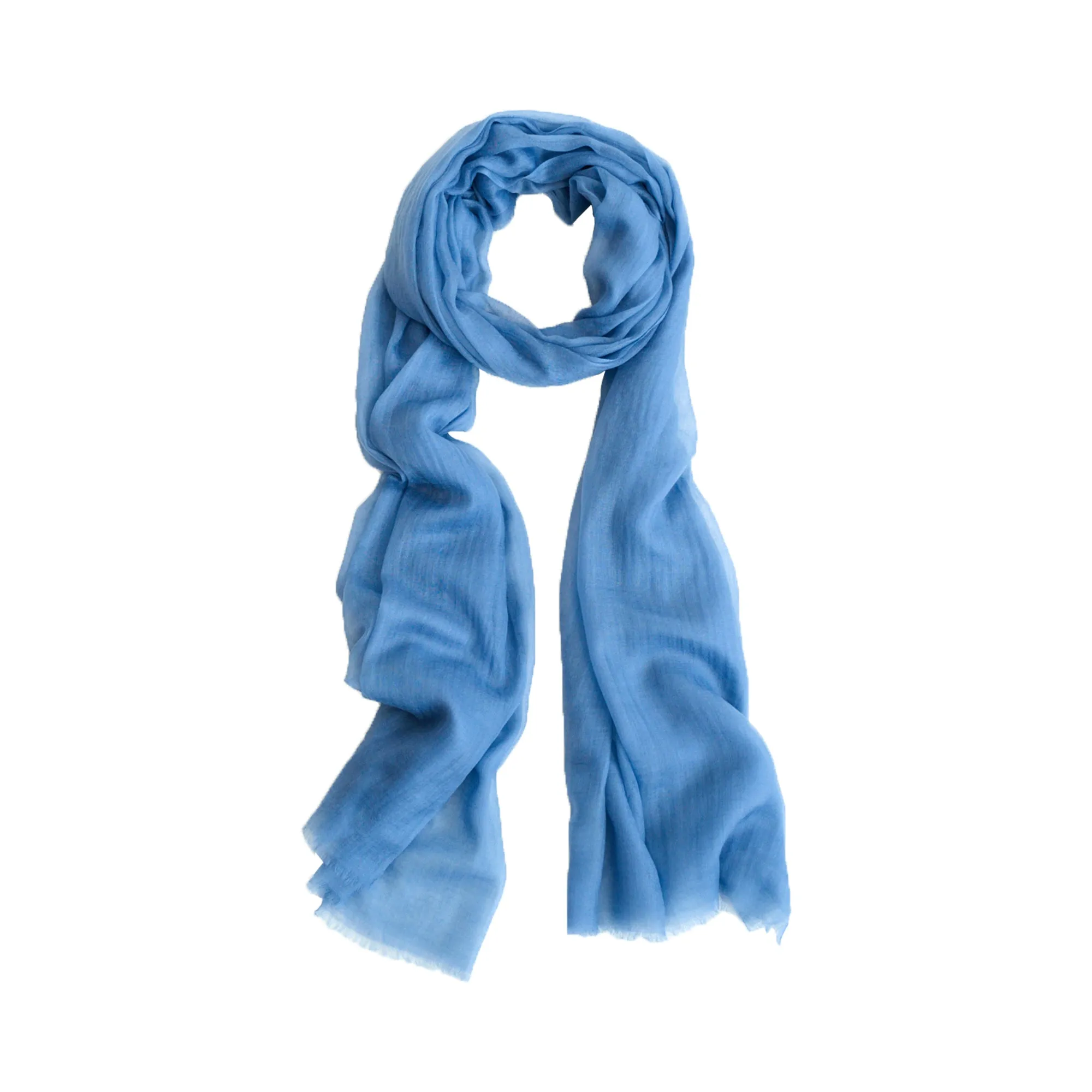 "Featherlight" Oversized Cashmere Scarf - Blue