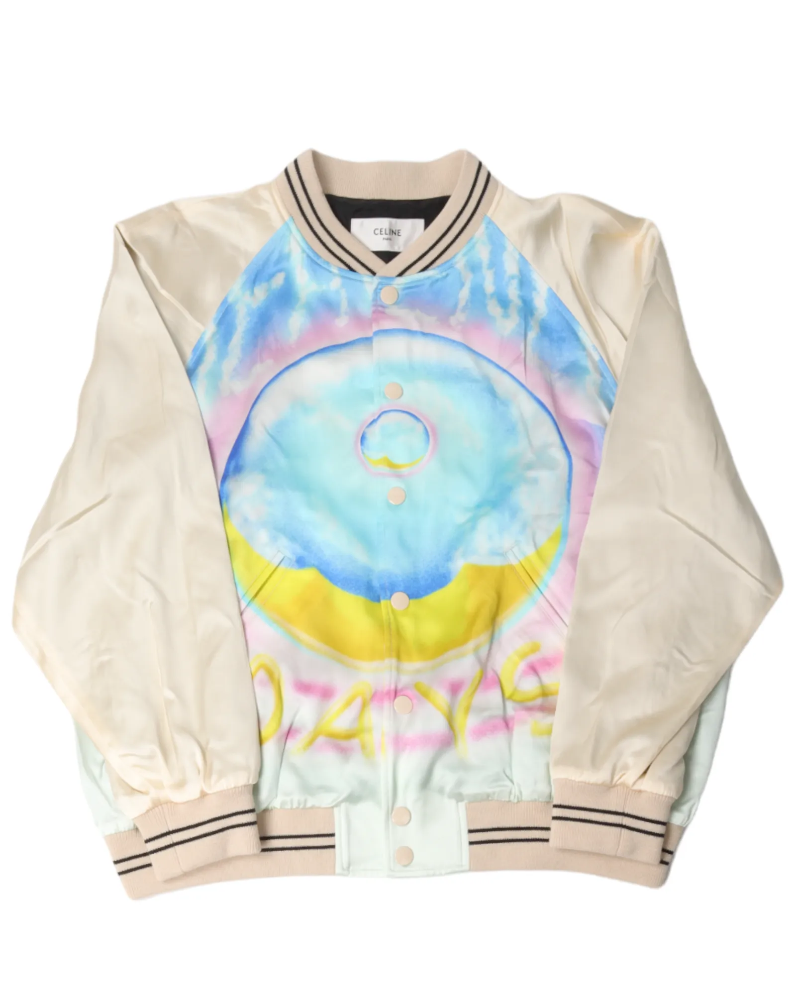 "Heavenly Days" Printed Satin Teddy Jacket