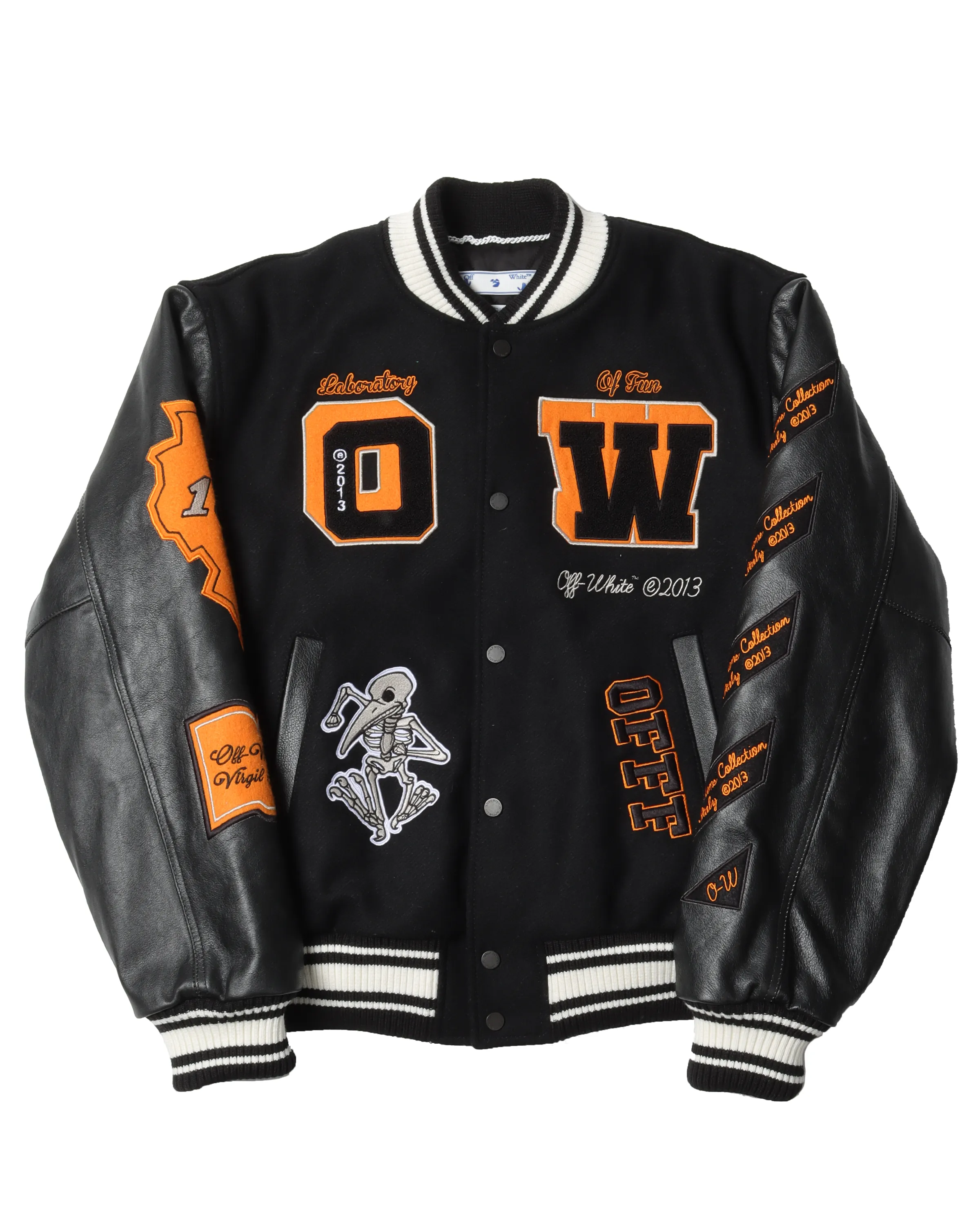 "Laboratory Of Fun" Leather Varsity Jacket