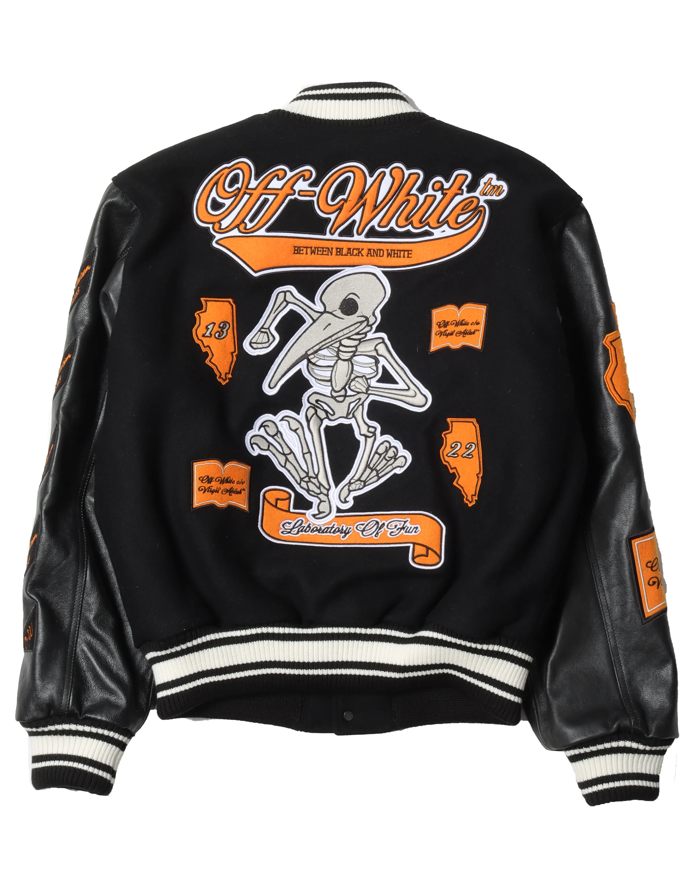 "Laboratory Of Fun" Leather Varsity Jacket