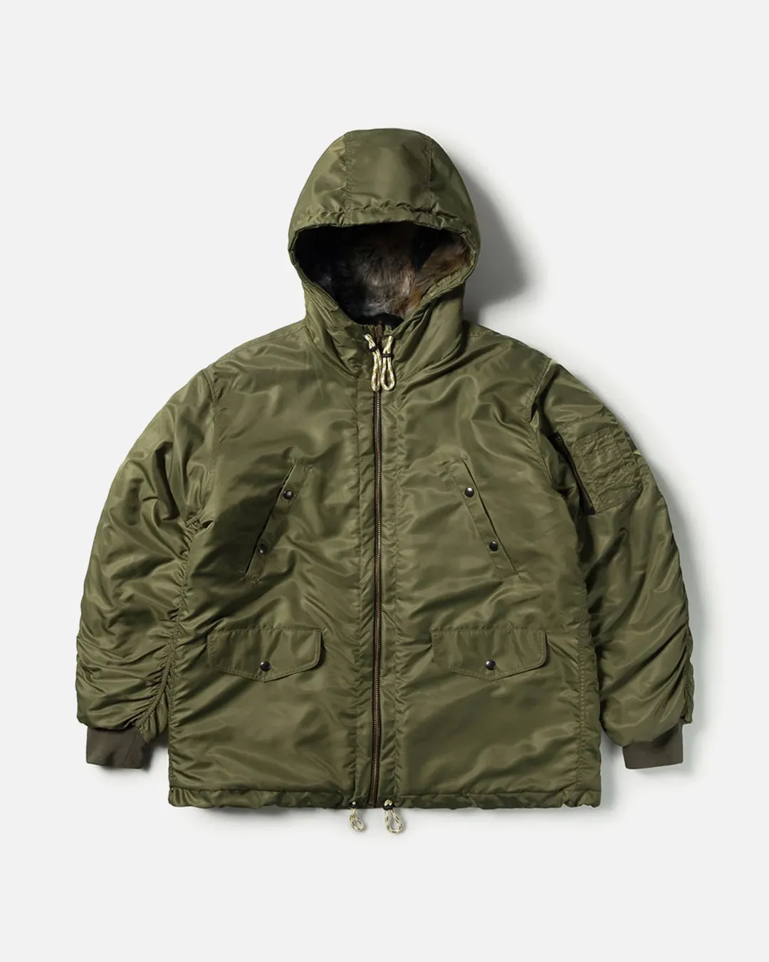 Reversible Nylon Flight Parka - Army Green