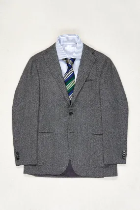 Ring Jacket 184 Grey Wool/Cashmere Herringbone Sport Coat