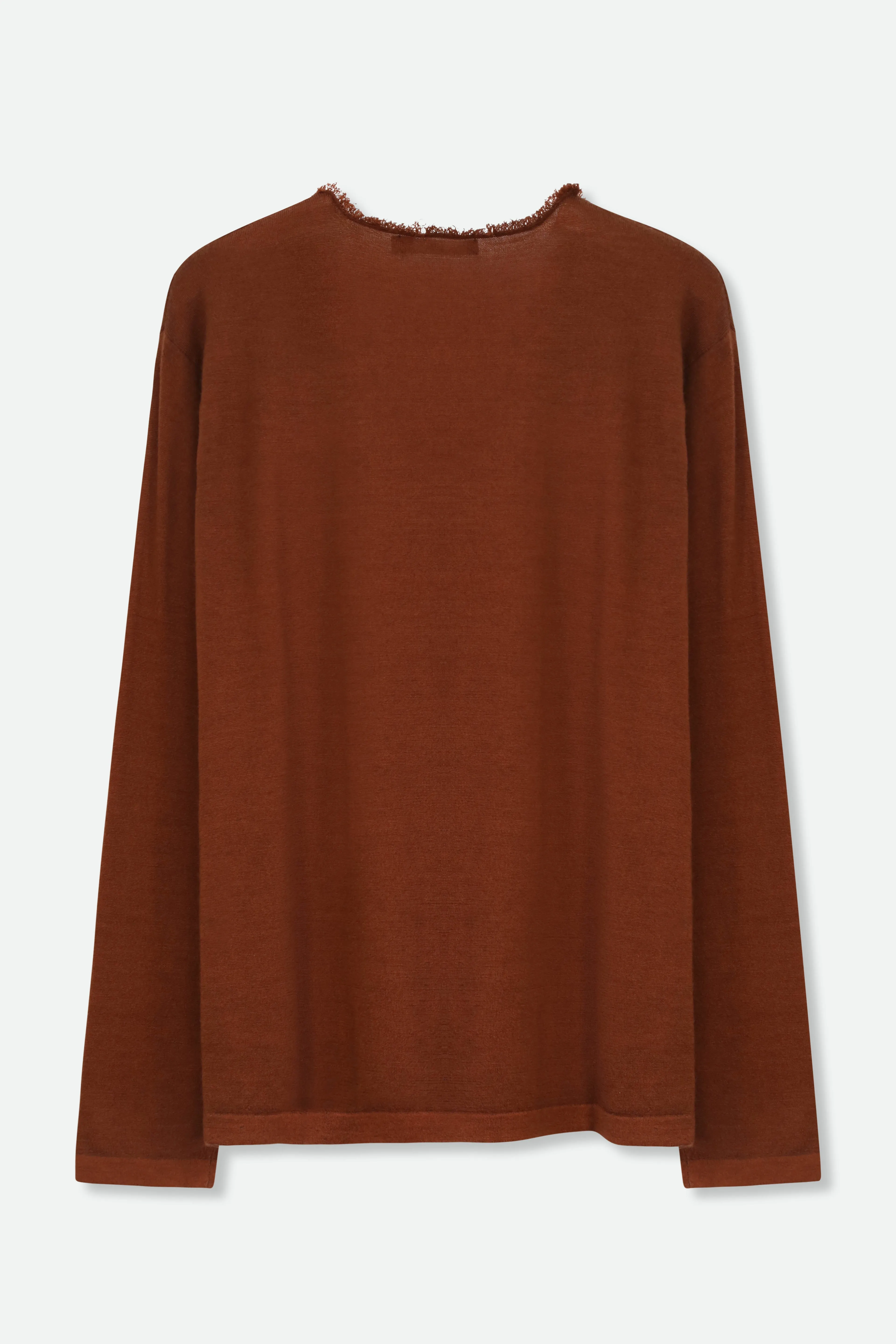 ROWAN OVAL V FRINGE NECK IN HAND-DYED CASHMERE