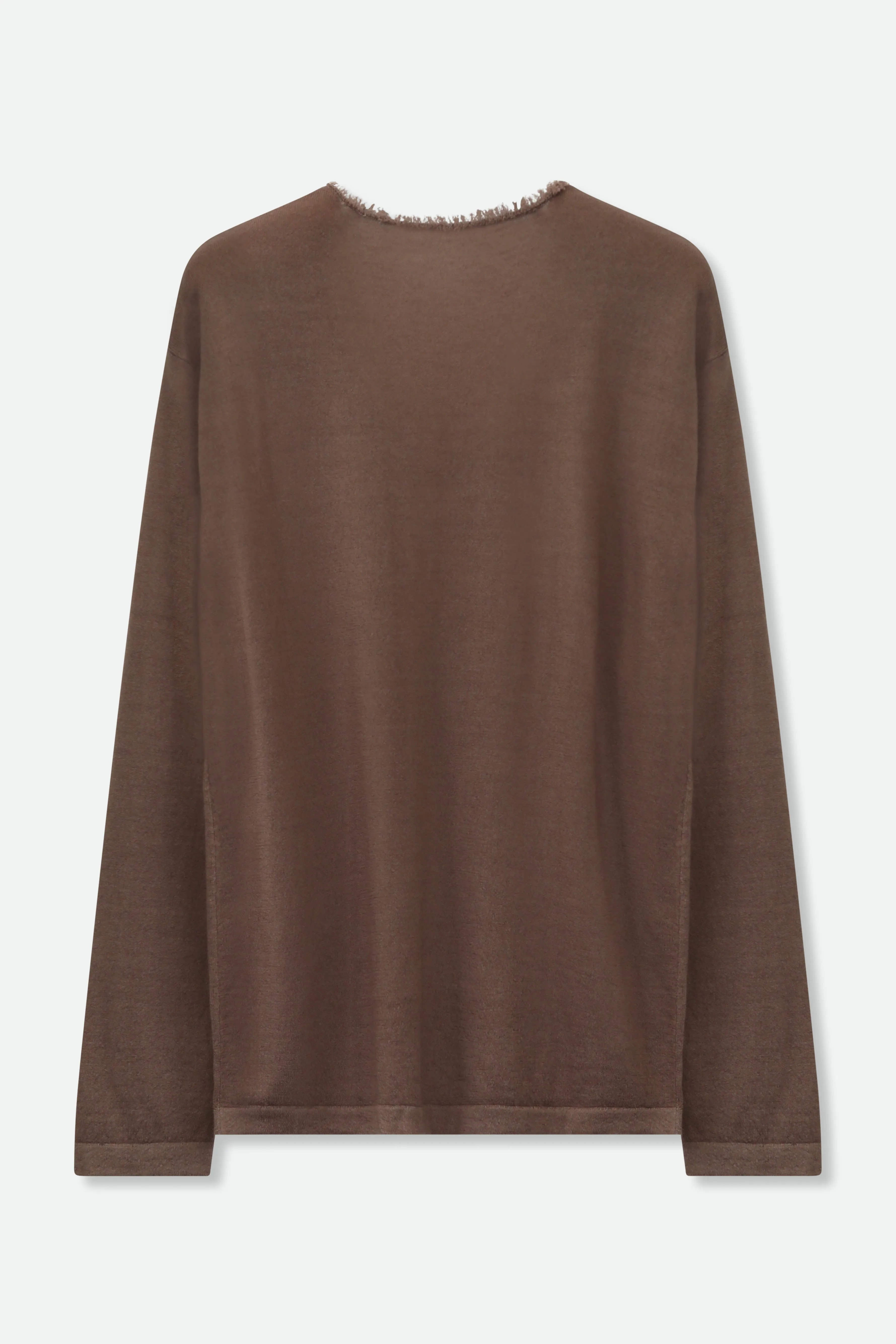 ROWAN OVAL V FRINGE NECK IN HAND-DYED CASHMERE