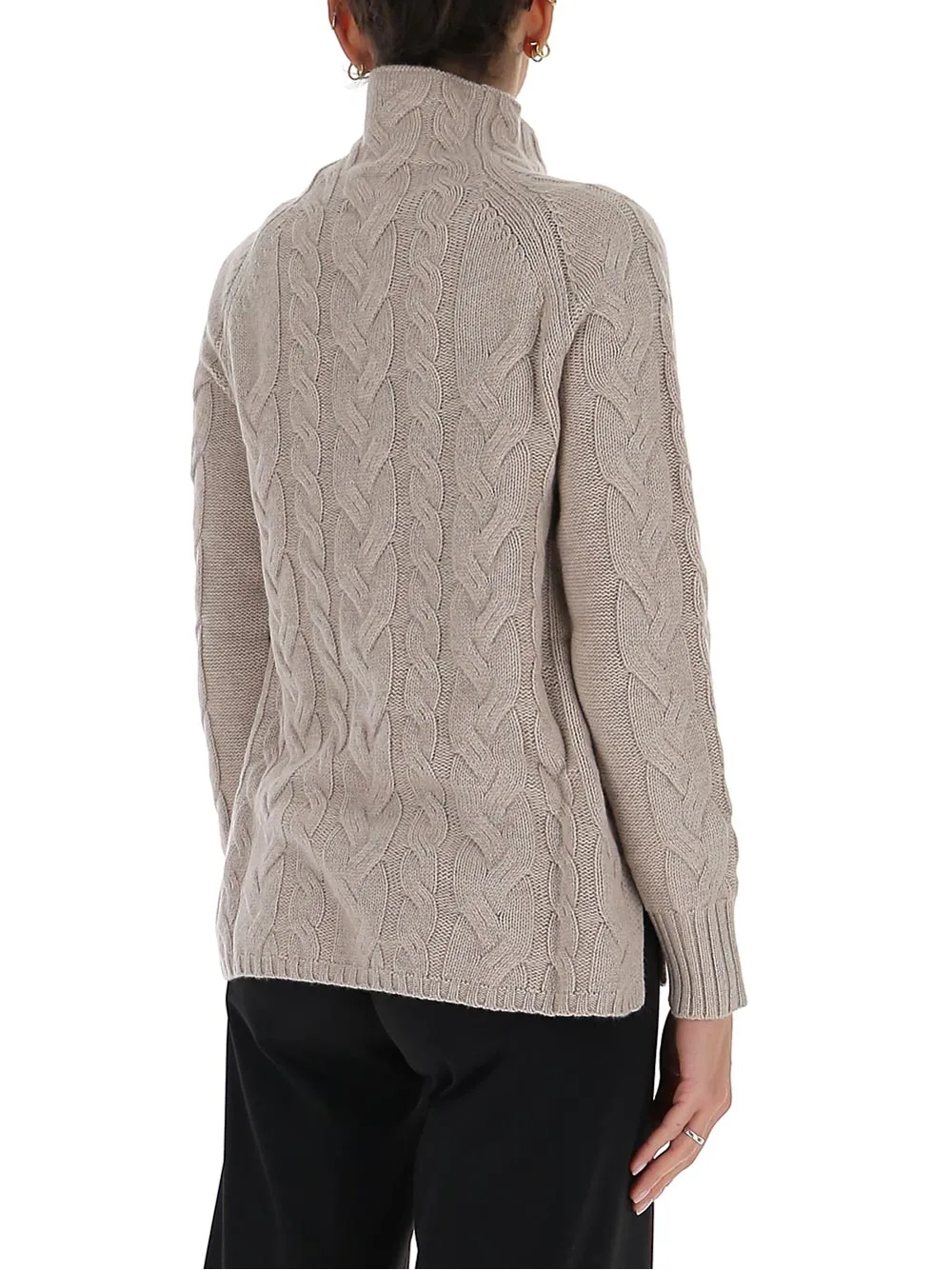 'S Max Mara High-Neck Cable Knit Sweater