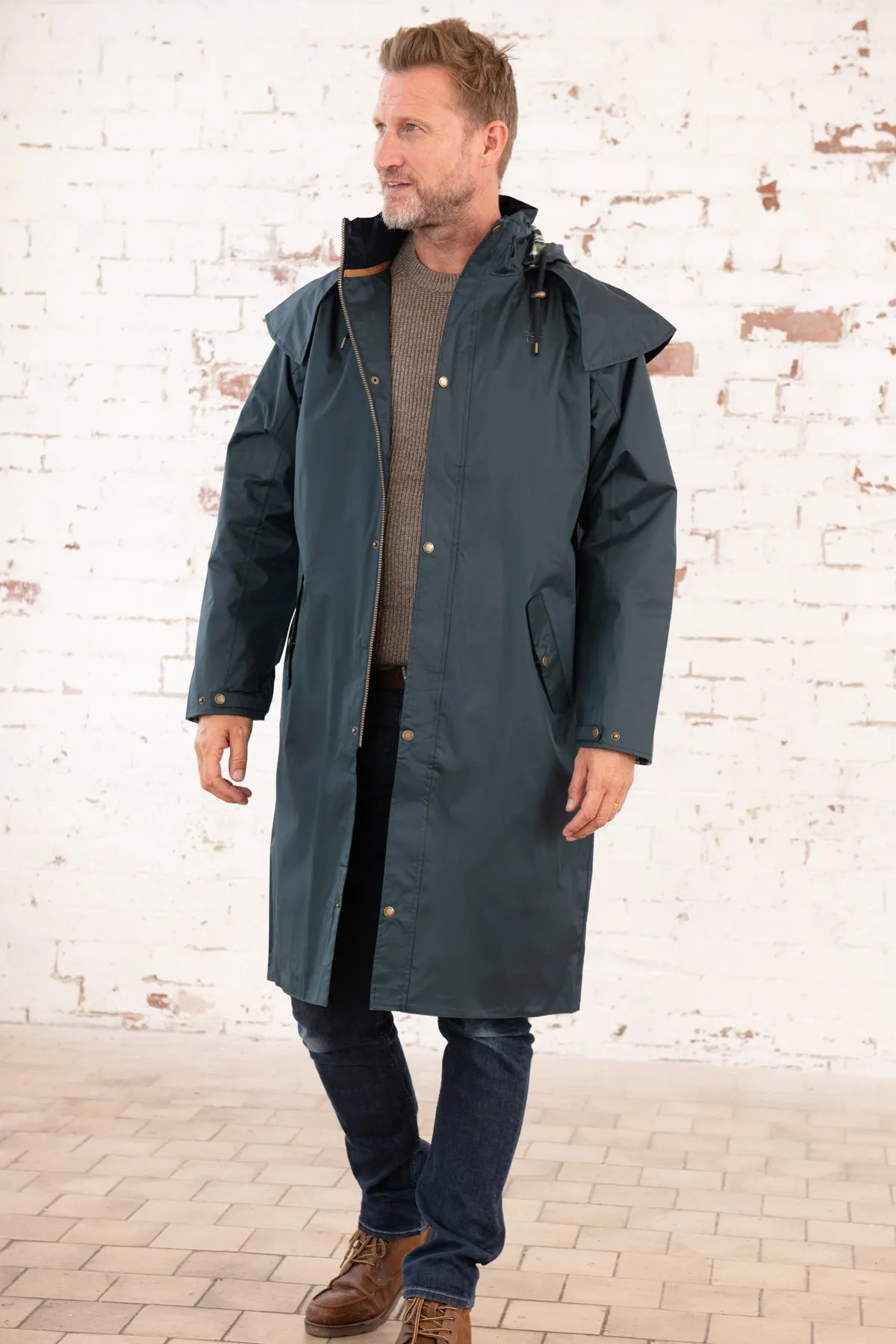 Stockman Full Length Rain Coat - Navy