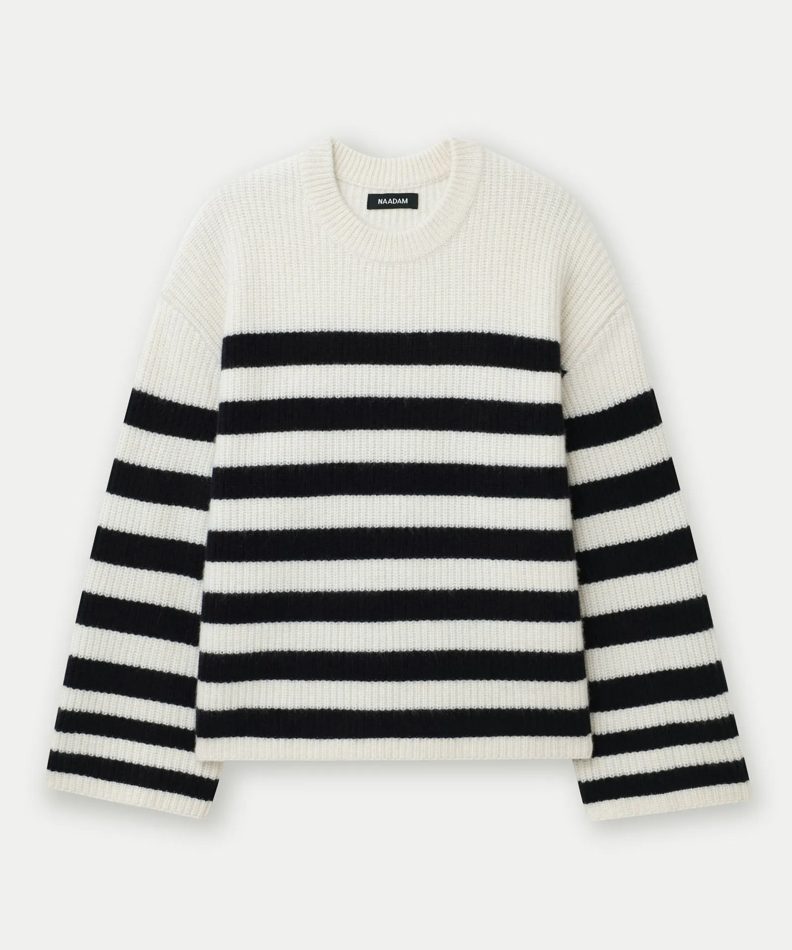 Super Luxe Cashmere Striped Crewneck