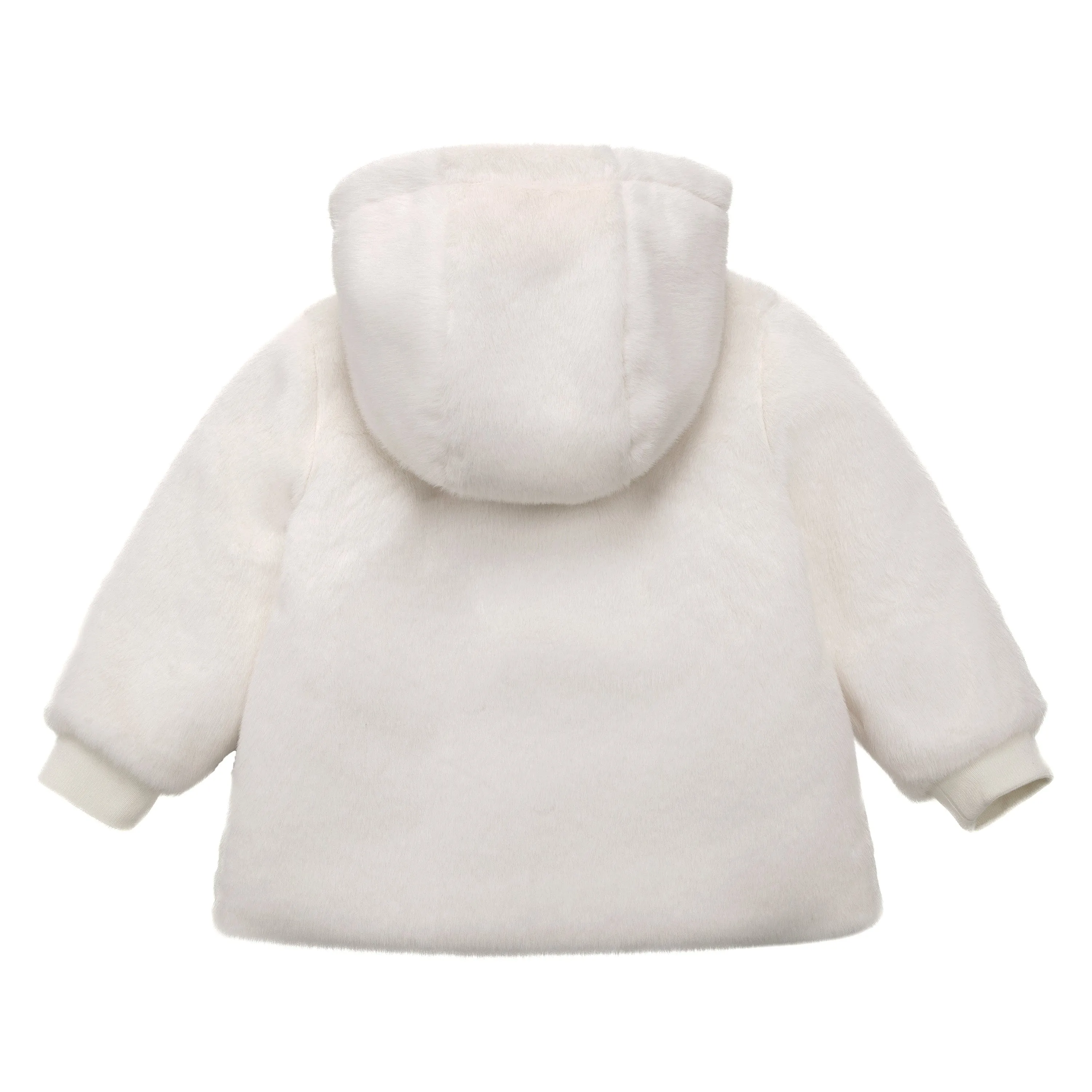 Toddler Girls' Fuzzy Mini Fur Jacket Winter Puffer Coat (2T-5T)