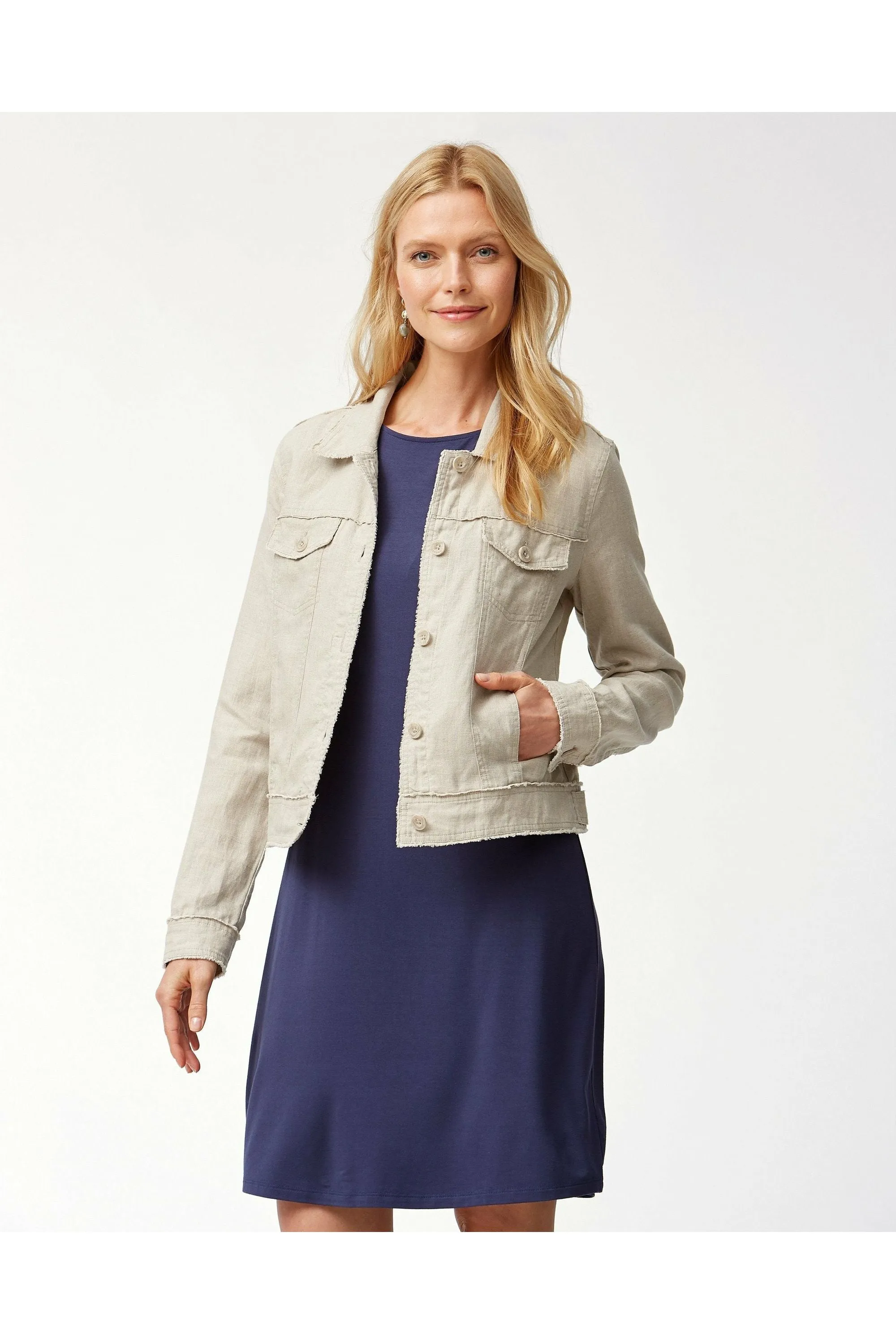 Tommy Bahama Linen Raw-Edge Jacket - Style TW510640