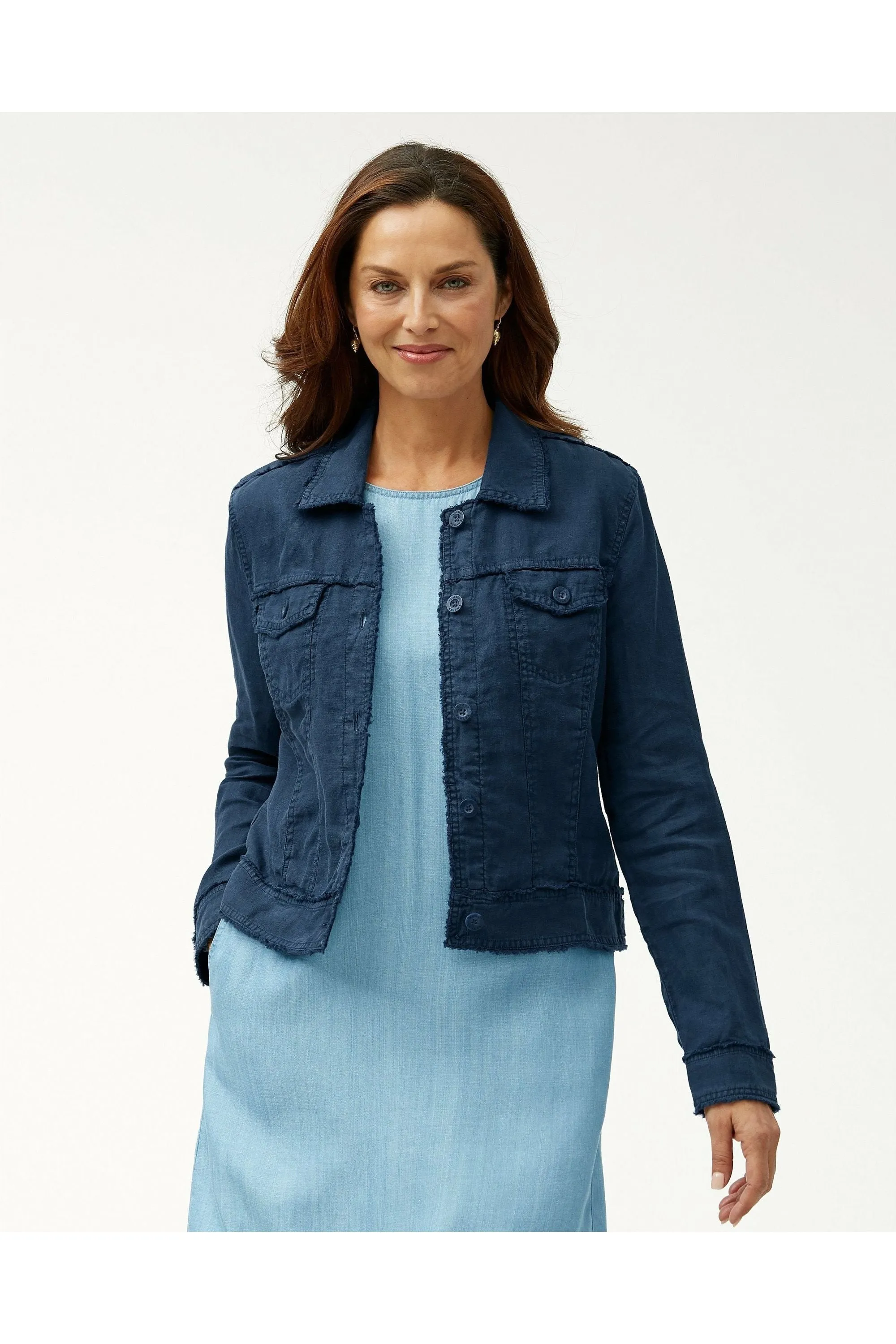 Tommy Bahama Linen Raw-Edge Jacket - Style TW510640