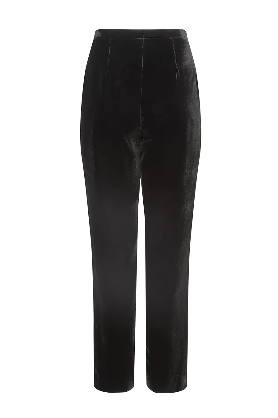 Velvet Trousers with Narrow Leg - Black