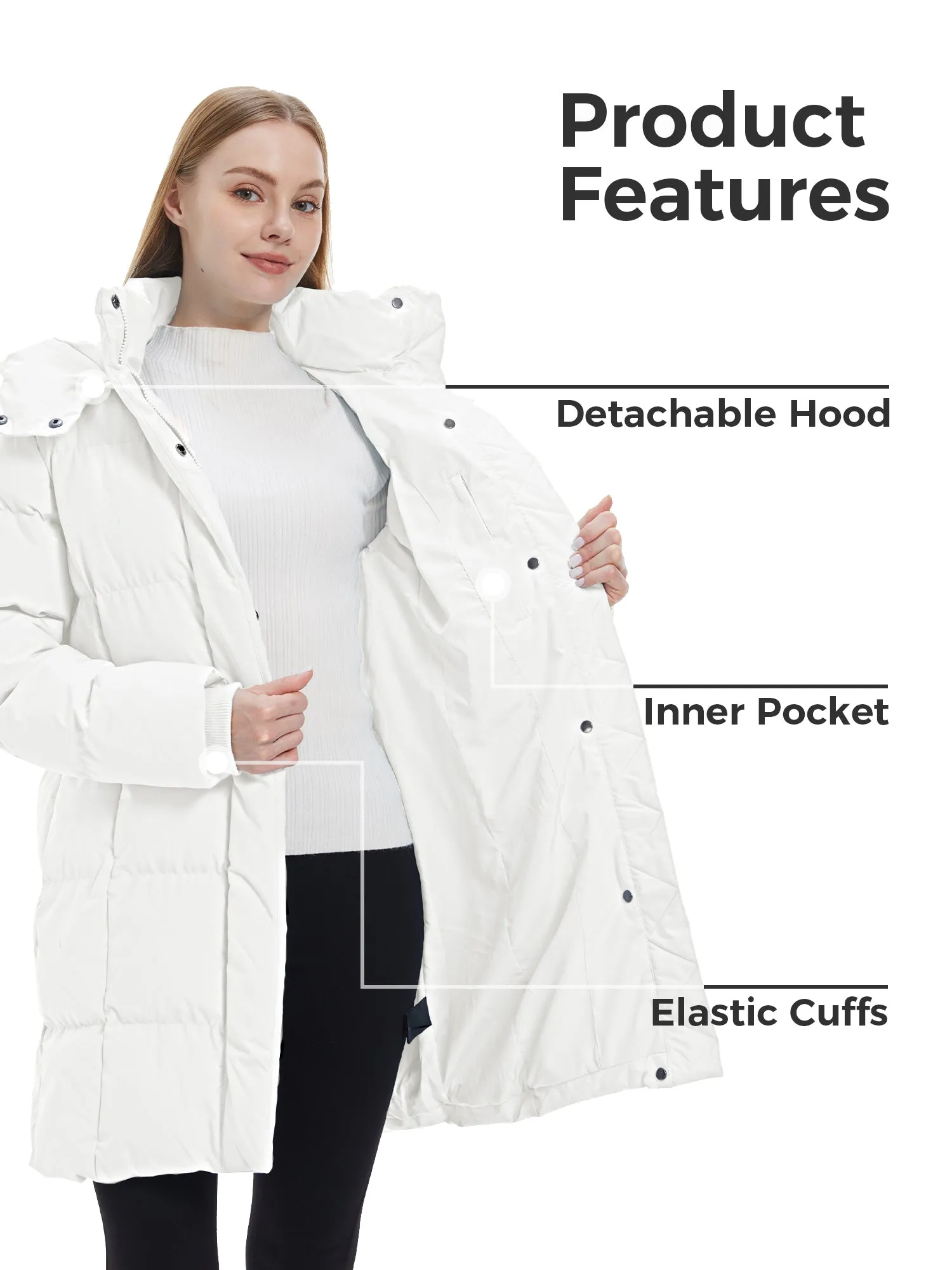 Wantdo Women's Hooded Puffer Jacket Warm Winter Coat Quilted Winter Outerwear