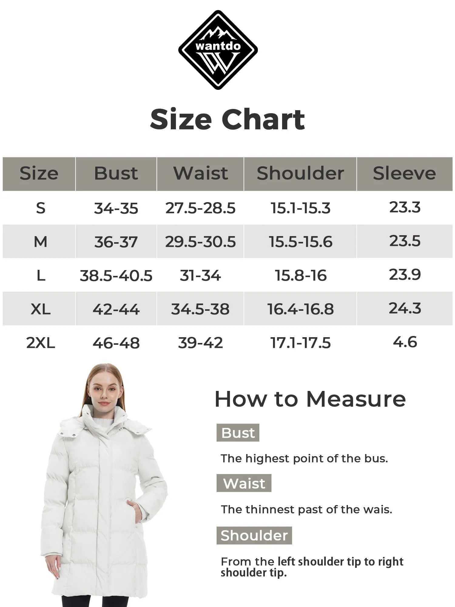 Wantdo Women's Hooded Puffer Jacket Warm Winter Coat Quilted Winter Outerwear