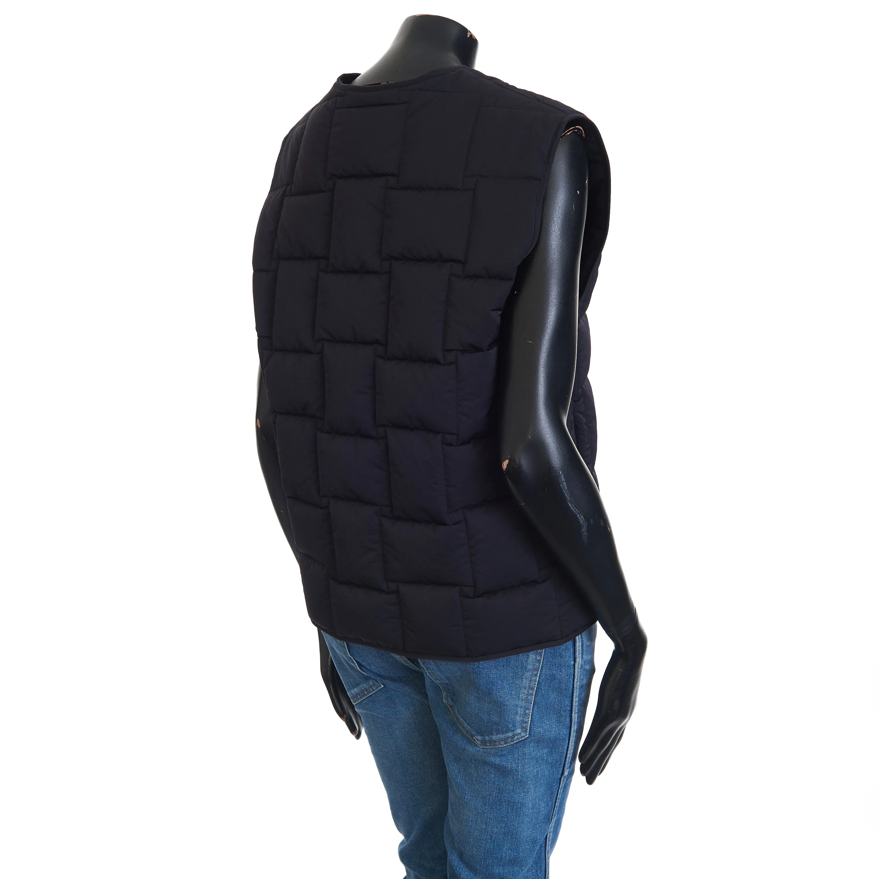 Women's Intreccio Weave Quilted Gilet Vest In Black Tech Nylon