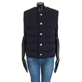 Women's Intreccio Weave Quilted Gilet Vest In Black Tech Nylon