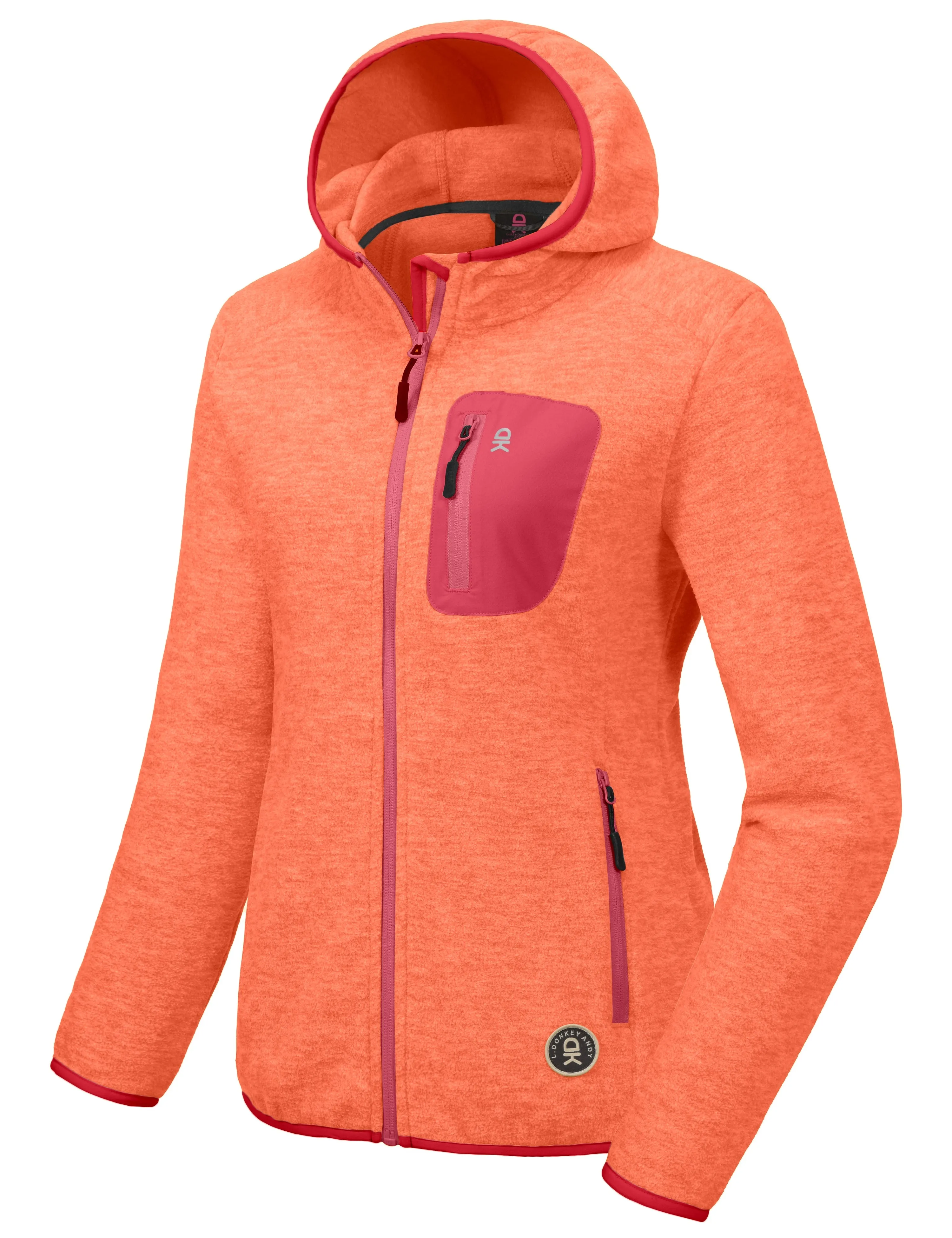 Women's Lightweight Warm Polar Fleece Running Hooded Jacket