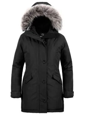 Women's Warm Winter Coat Waterproof Parka Long Puffer Jacket with Faux Fur Hood Acadia 36